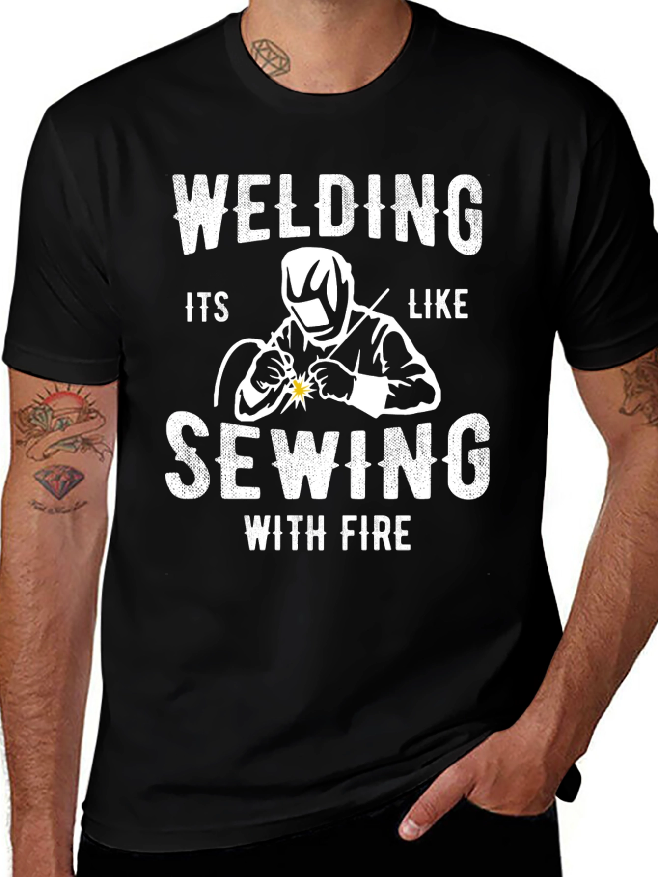 Welding Like Sewing With Fire Graphic Tee