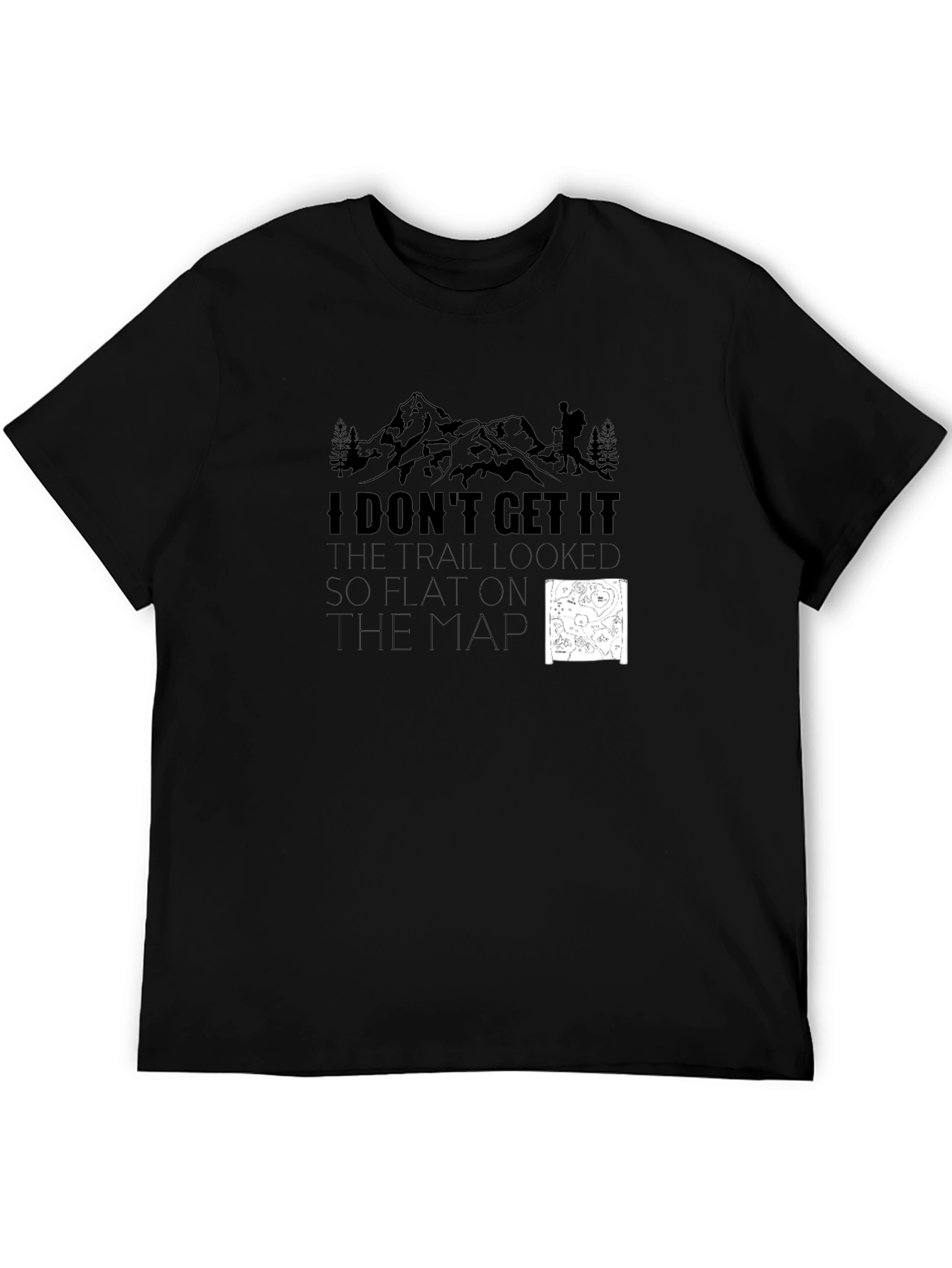 Funny Hiking T-Shirt: Flat on the Map