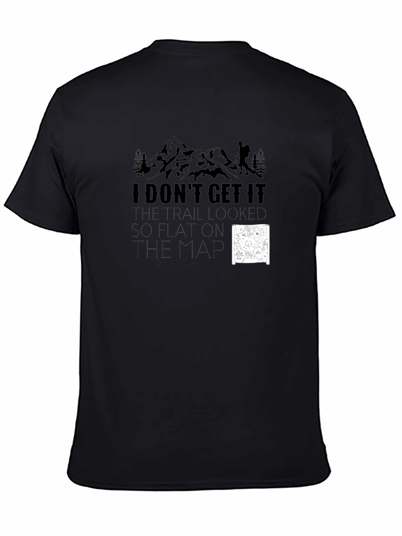 Funny Hiking T-Shirt: Flat on the Map