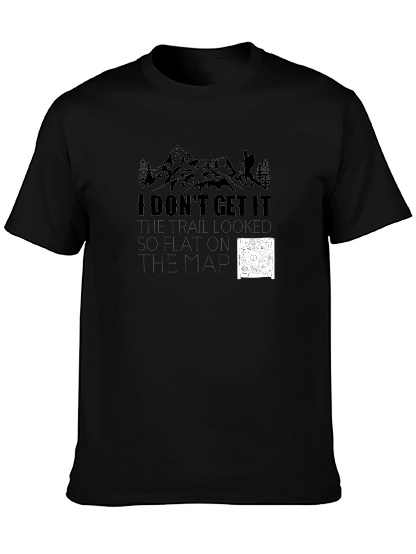 Funny Hiking T-Shirt: Flat on the Map