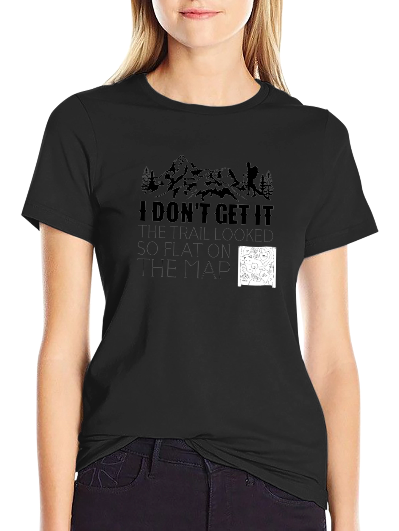 Funny Hiking T-Shirt: Flat on the Map