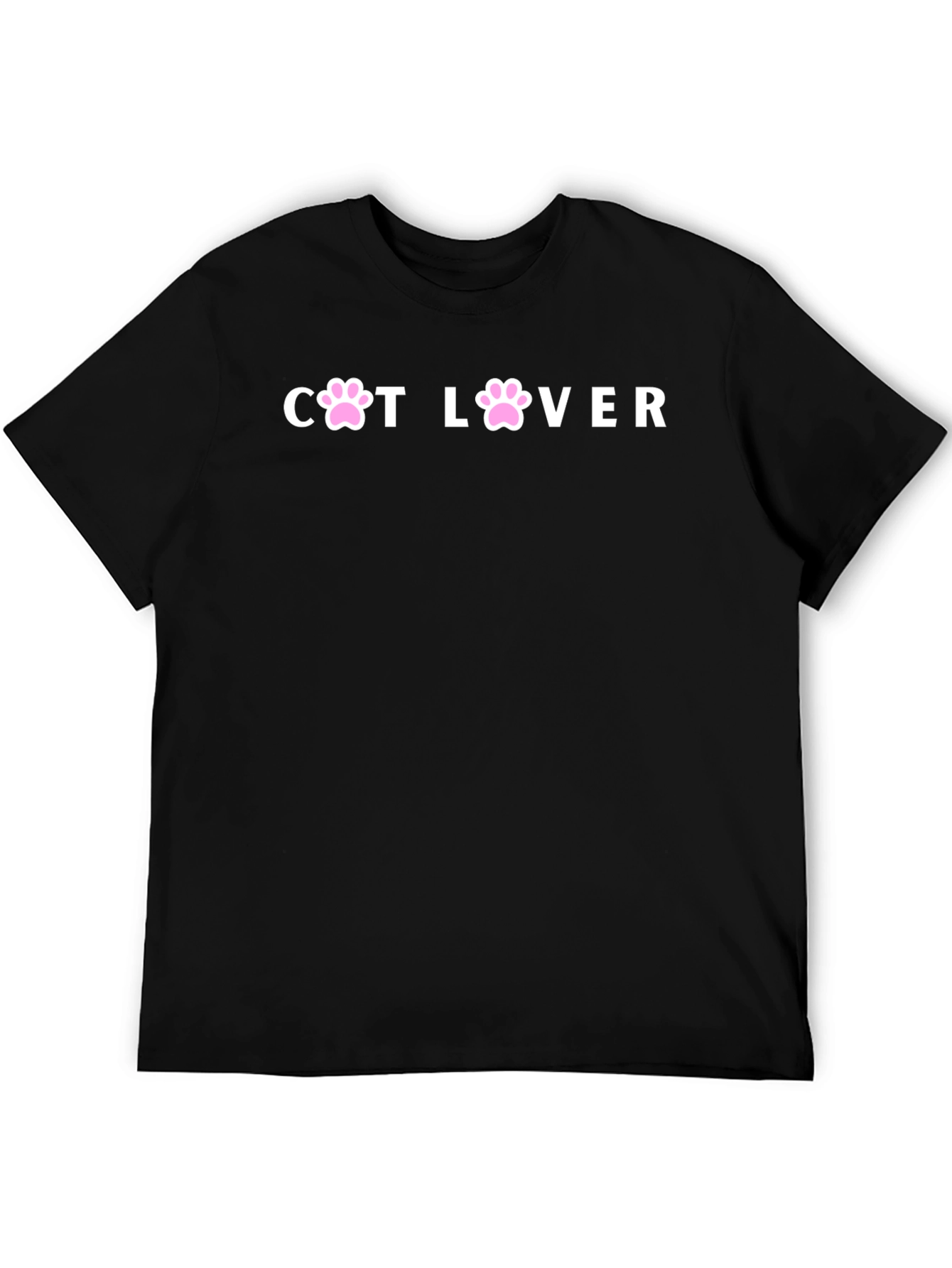 Cat Lover Paw Print T-Shirt - Unisex Black Tee
