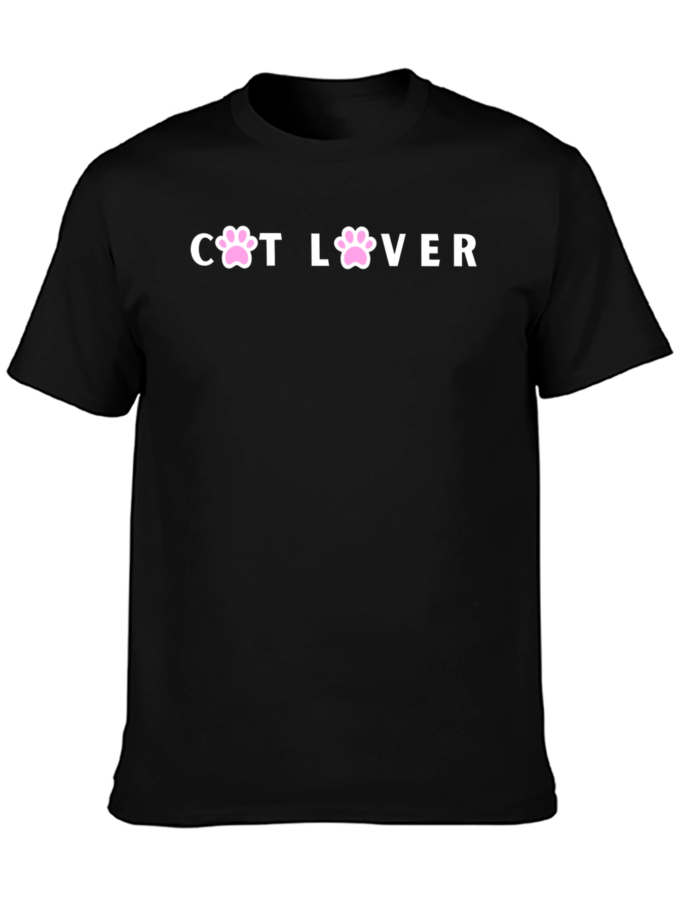 Cat Lover Paw Print T-Shirt - Unisex Black Tee