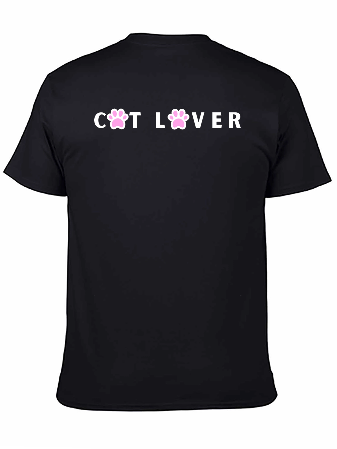 Cat Lover Paw Print T-Shirt - Unisex Black Tee