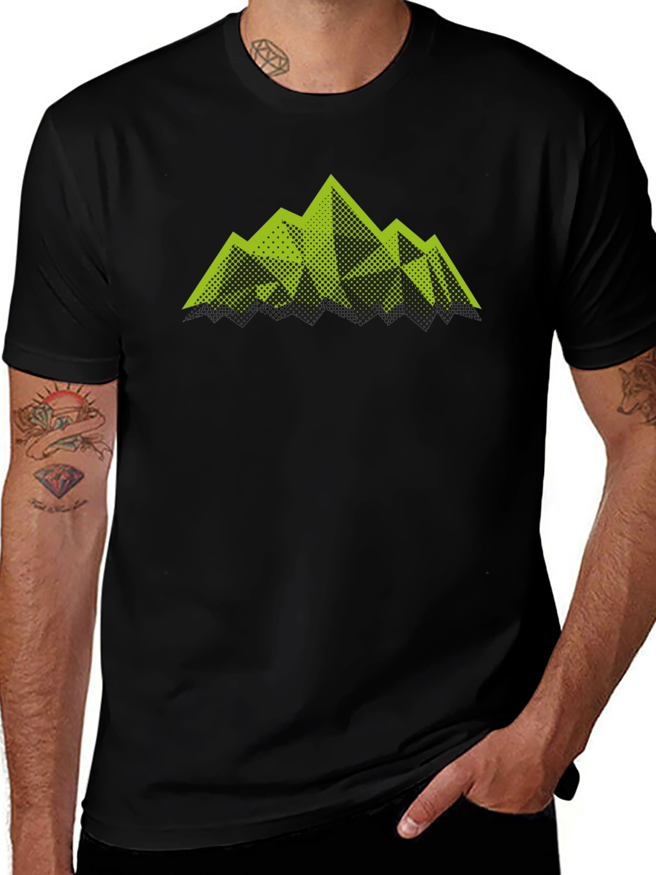 Mountain Graphic Mens Black T-Shirt