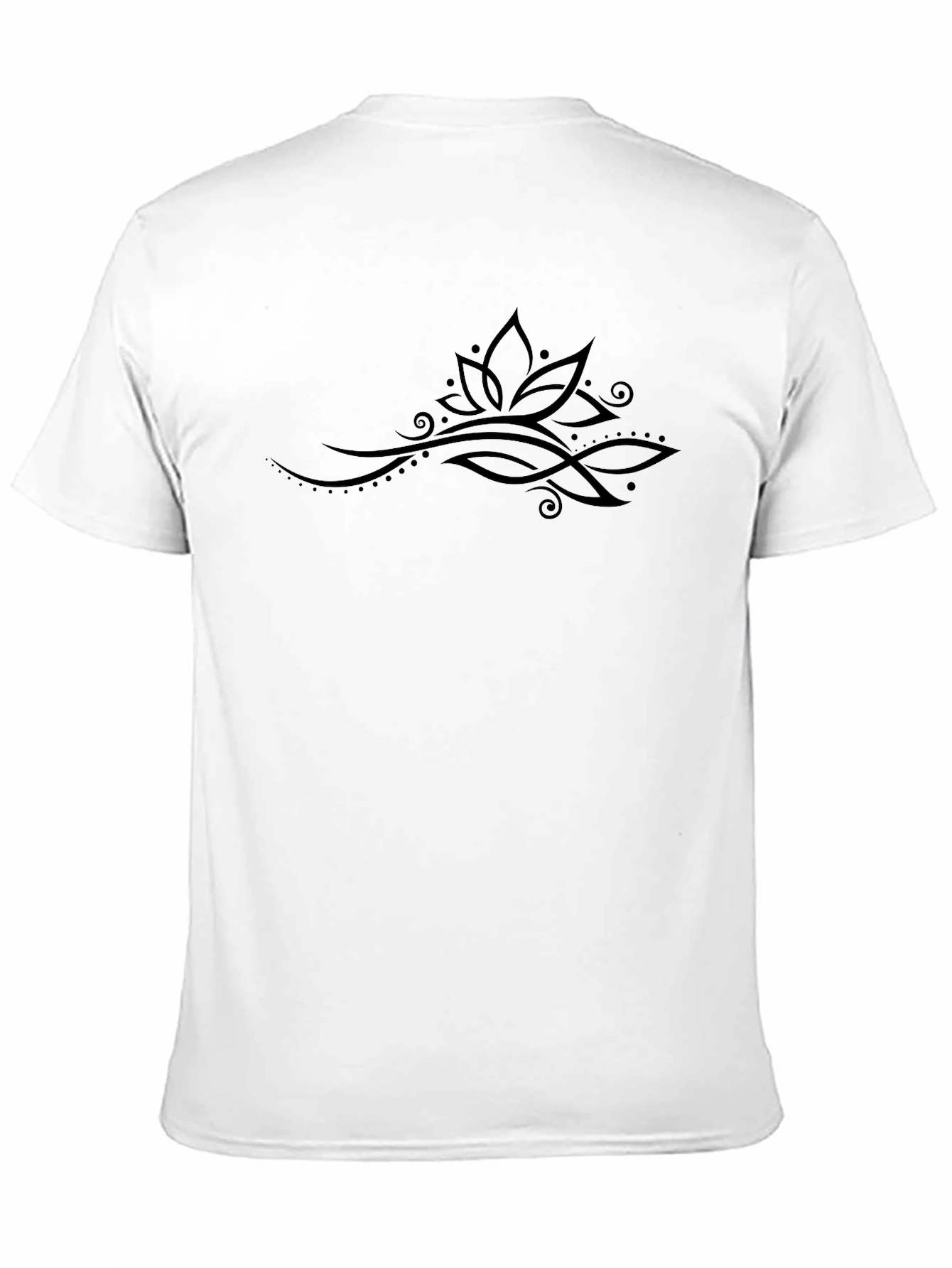 Elegant Lotus Graphic Black T-Shirt