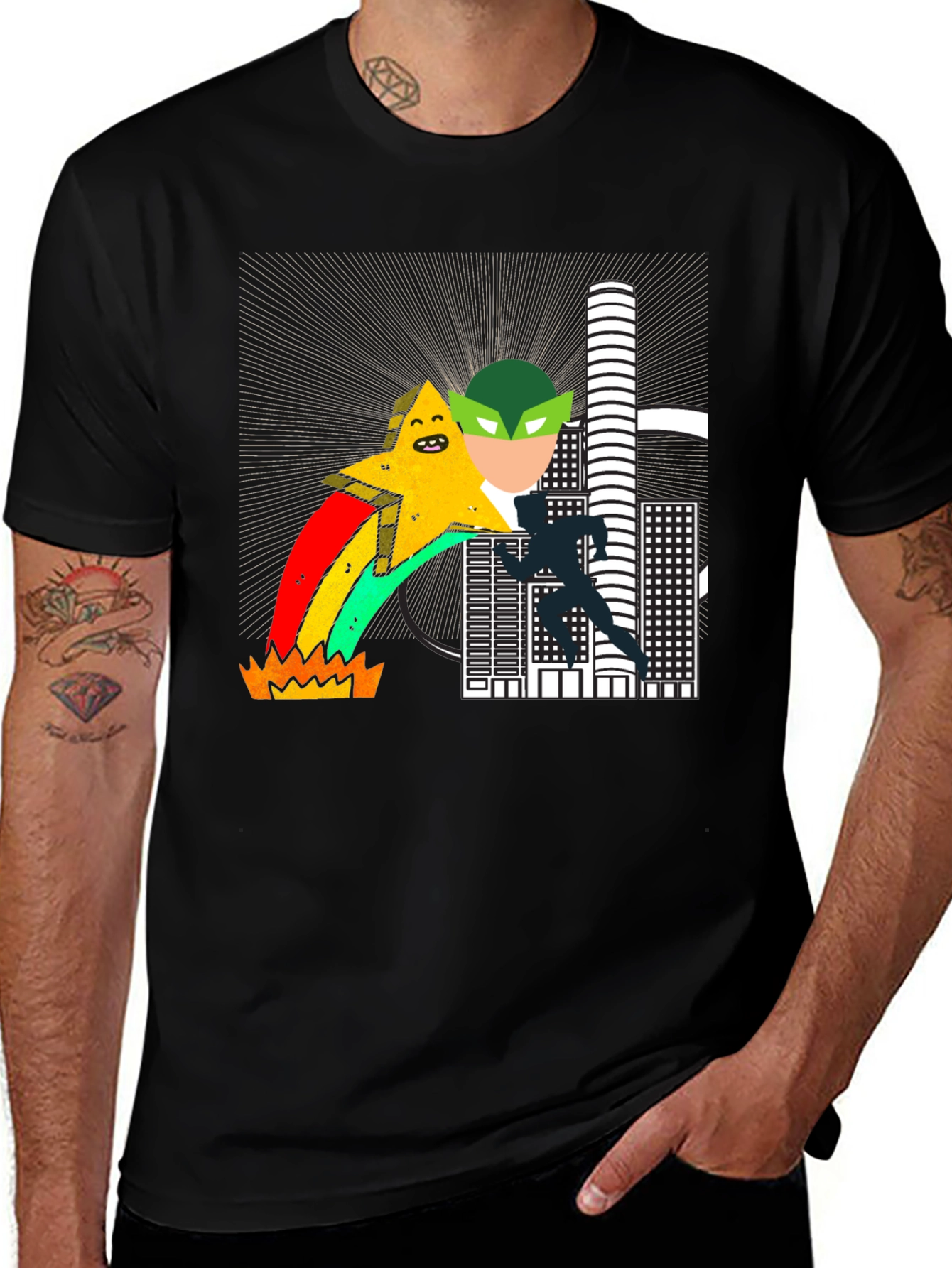 Star Rainbow Cityscape T-Shirt