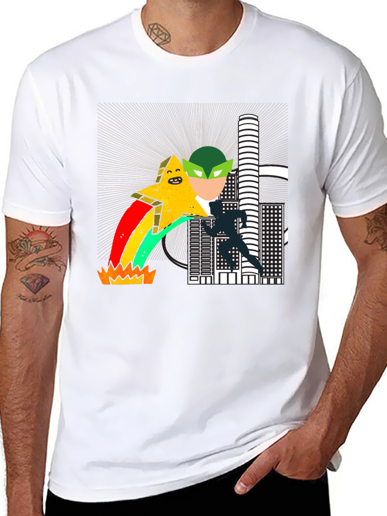 Star Rainbow Cityscape T-Shirt