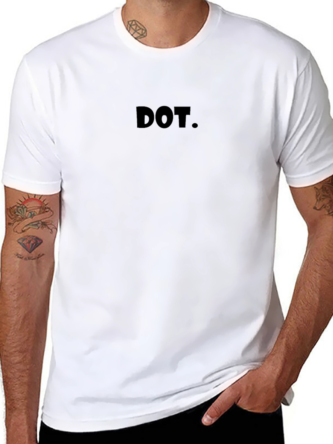 Minimalist DOT. Black T-Shirt