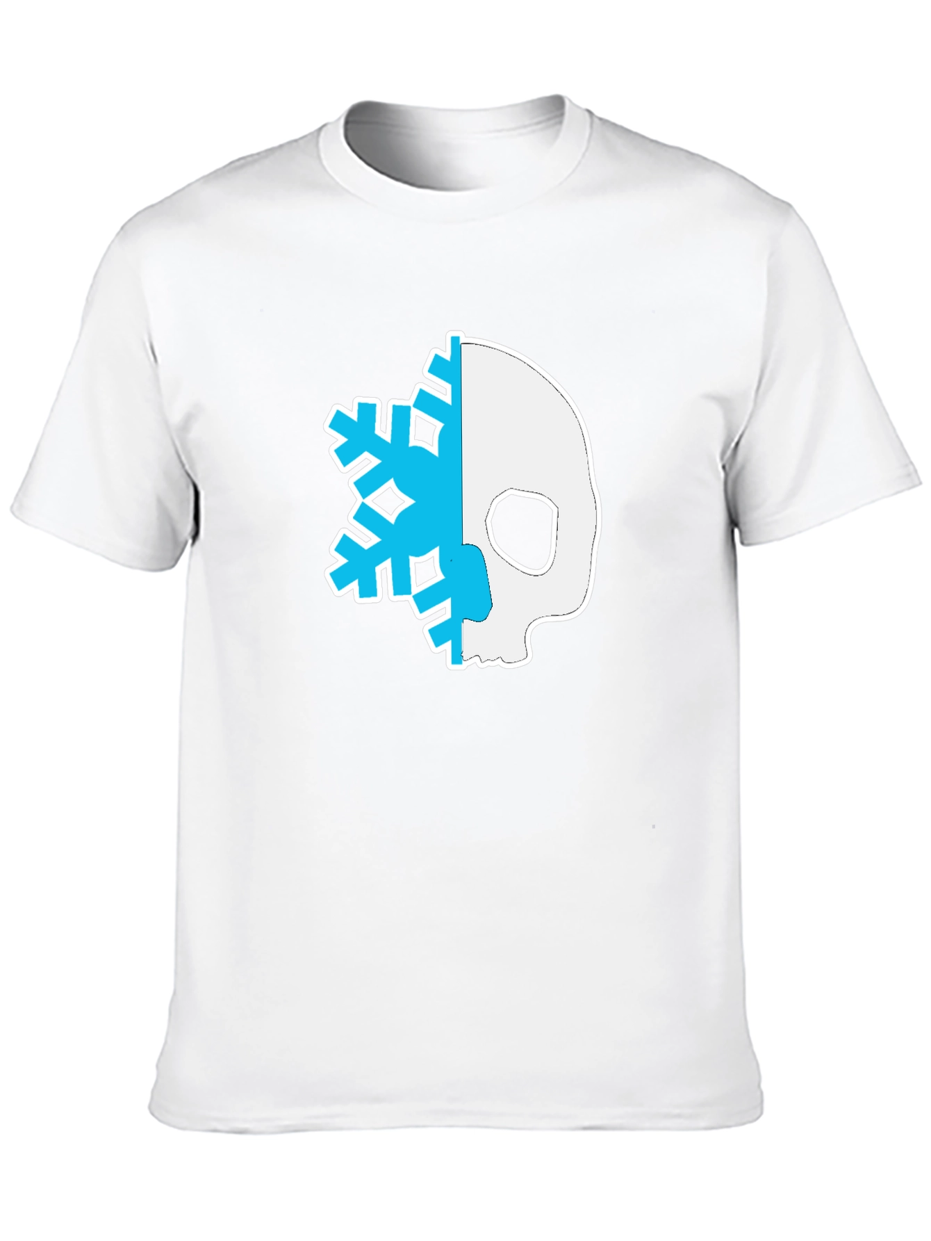 Skull Snowflake Graphic Tee - Black Cotton Blend