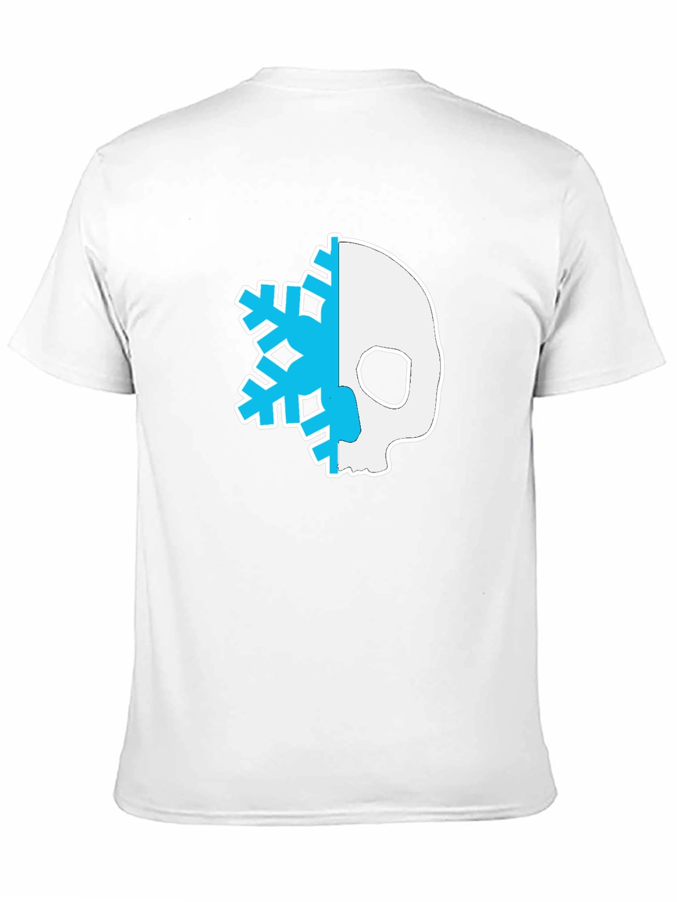 Skull Snowflake Graphic Tee - Black Cotton Blend