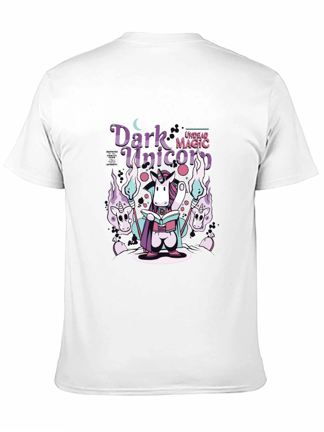 Dark Undead Magic Unicorn Black T-Shirt