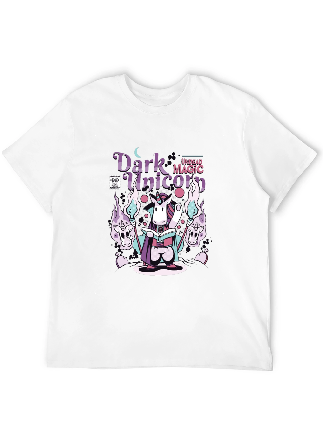 Dark Undead Magic Unicorn Black T-Shirt