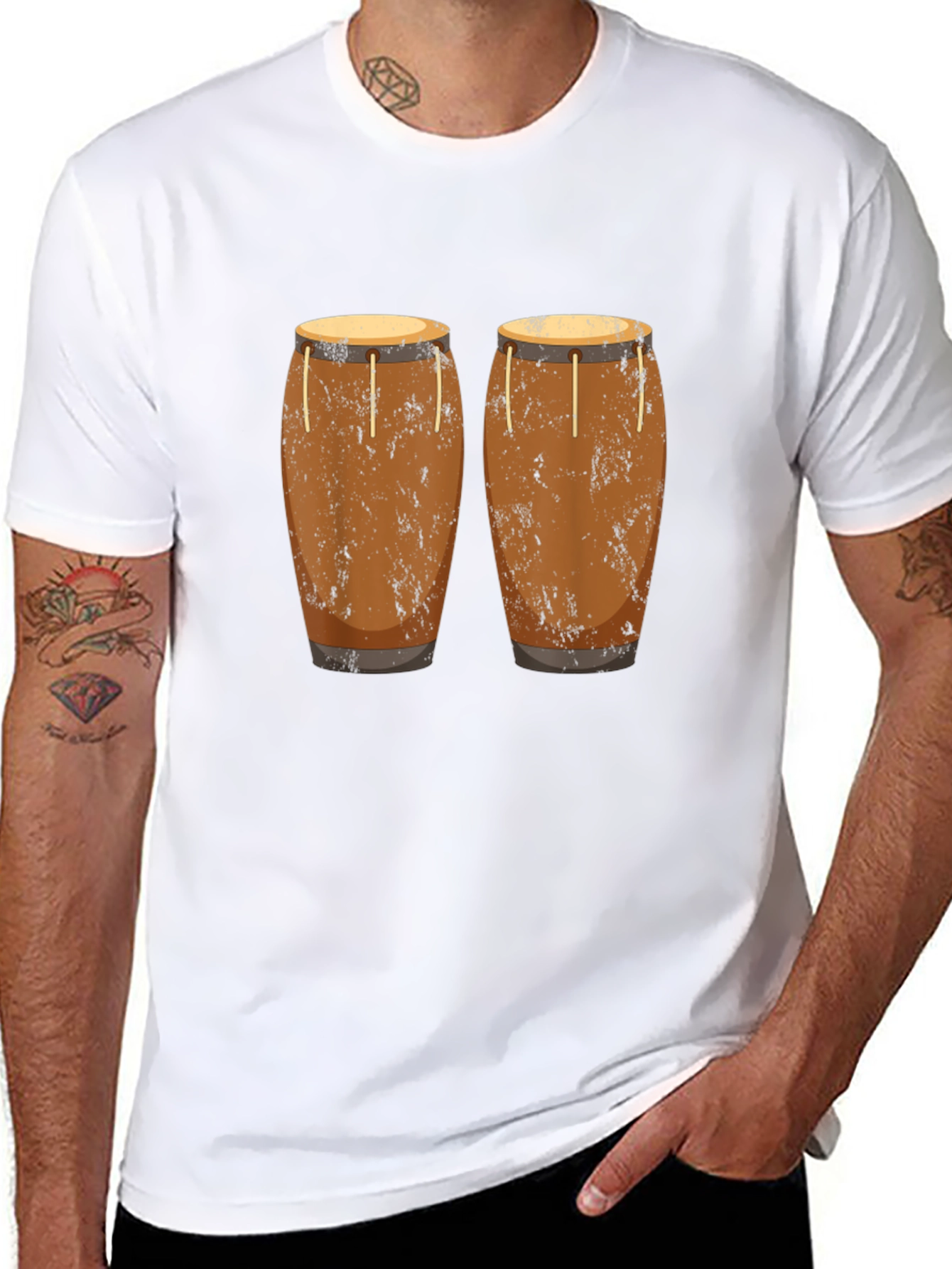 Conga Drum Graphic Tee - Black Unisex T-Shirt