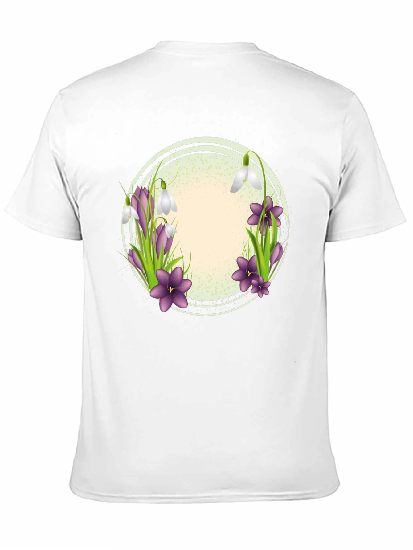 Floral Circle Graphic T-Shirt - Spring Blooms Design