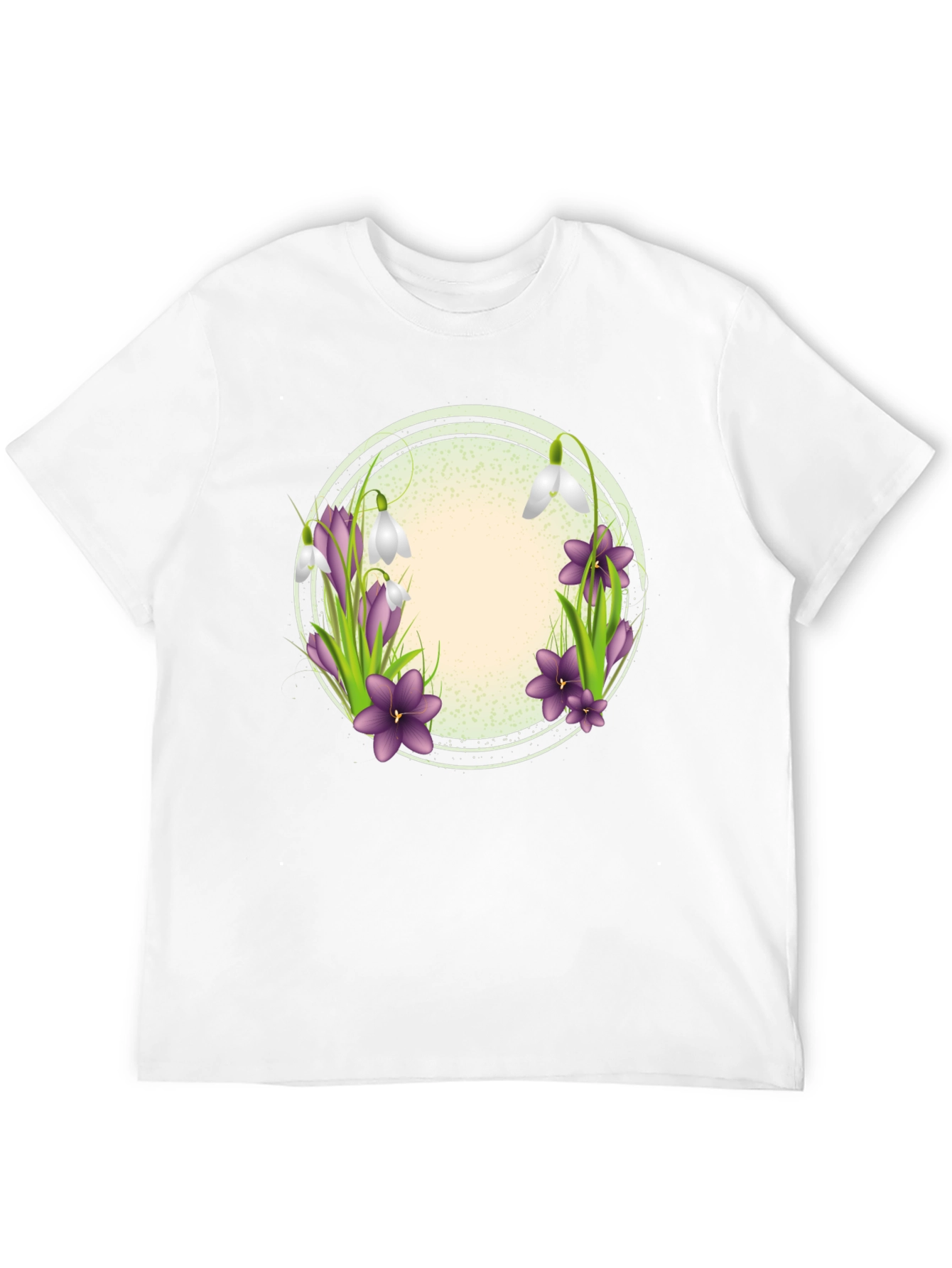 Floral Circle Graphic T-Shirt - Spring Blooms Design