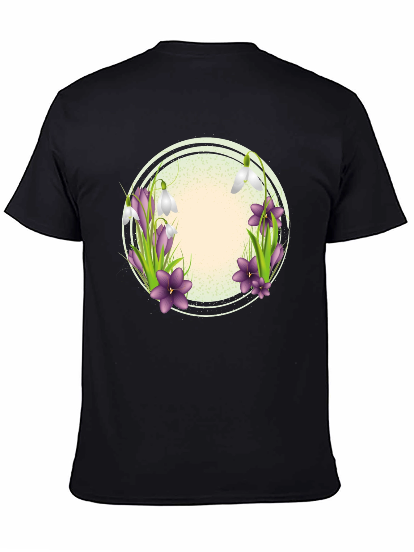 Floral Circle Graphic T-Shirt - Spring Blooms Design