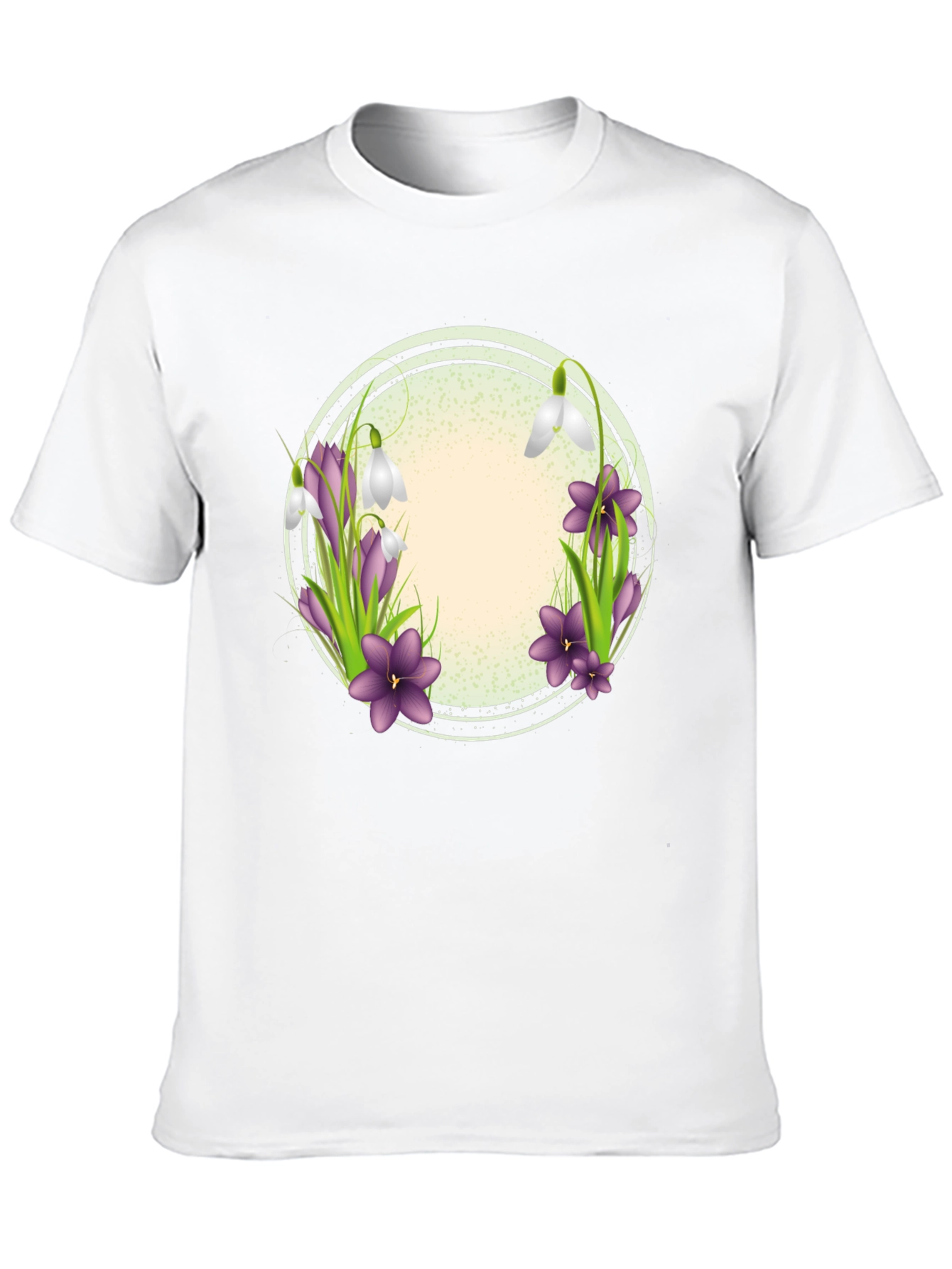Floral Circle Graphic T-Shirt - Spring Blooms Design