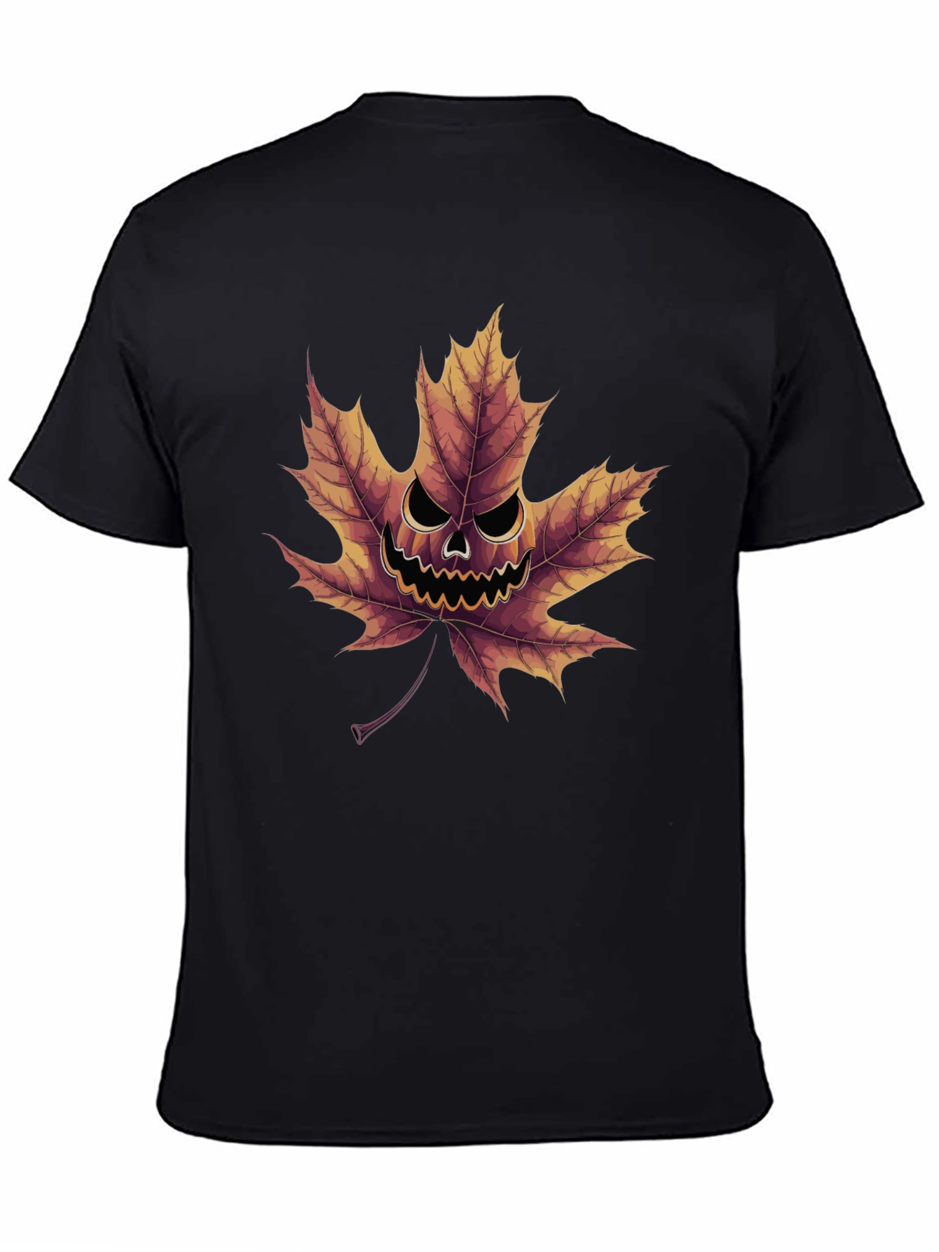 Spooky Maple Leaf Graphic Tee - Halloween Ready