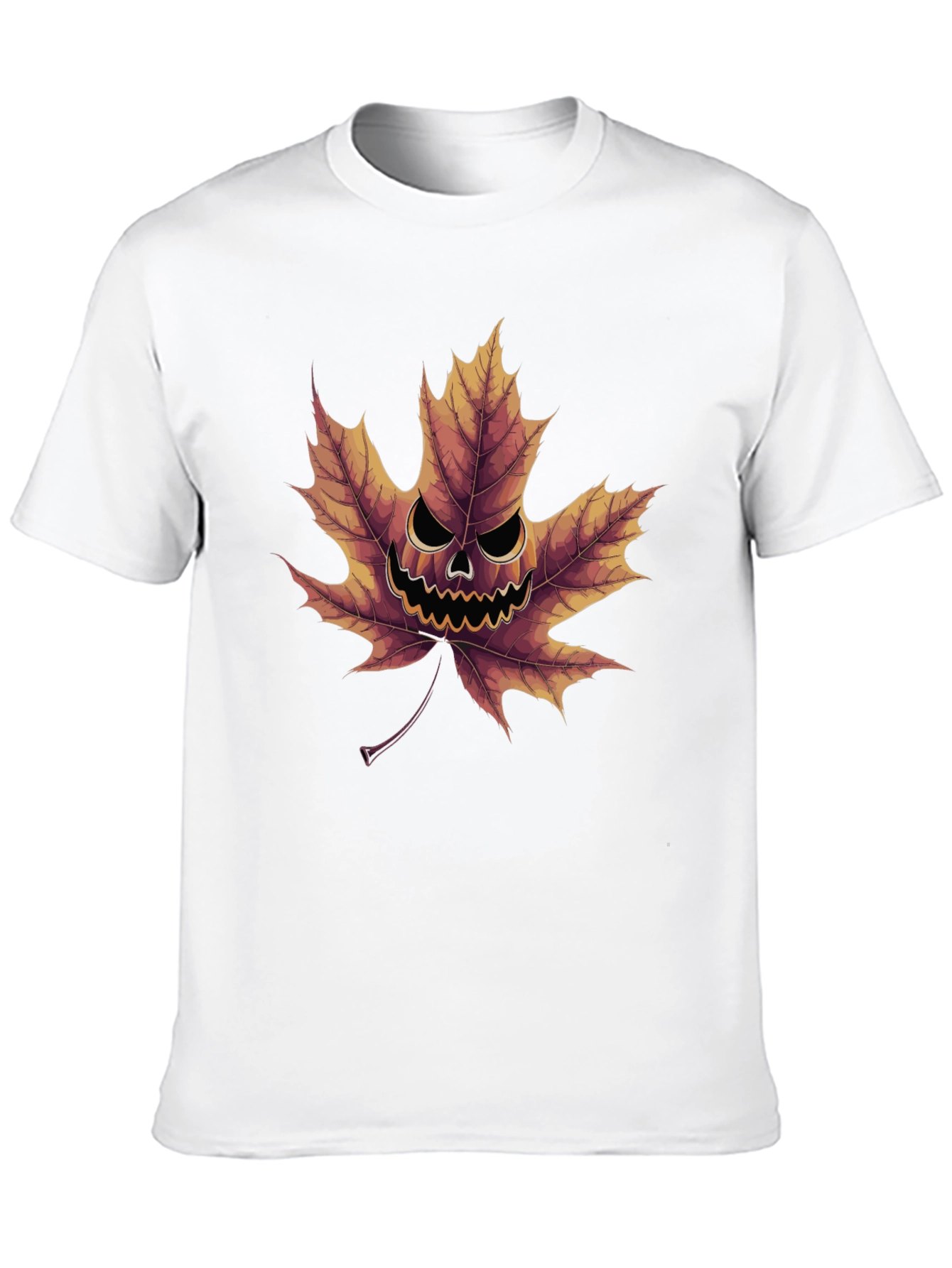 Spooky Maple Leaf Graphic Tee - Halloween Ready