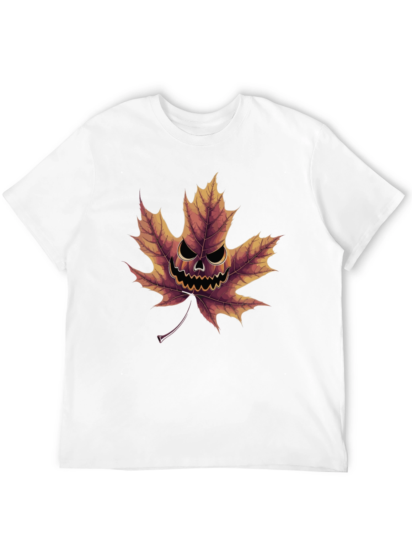 Spooky Maple Leaf Graphic Tee - Halloween Ready