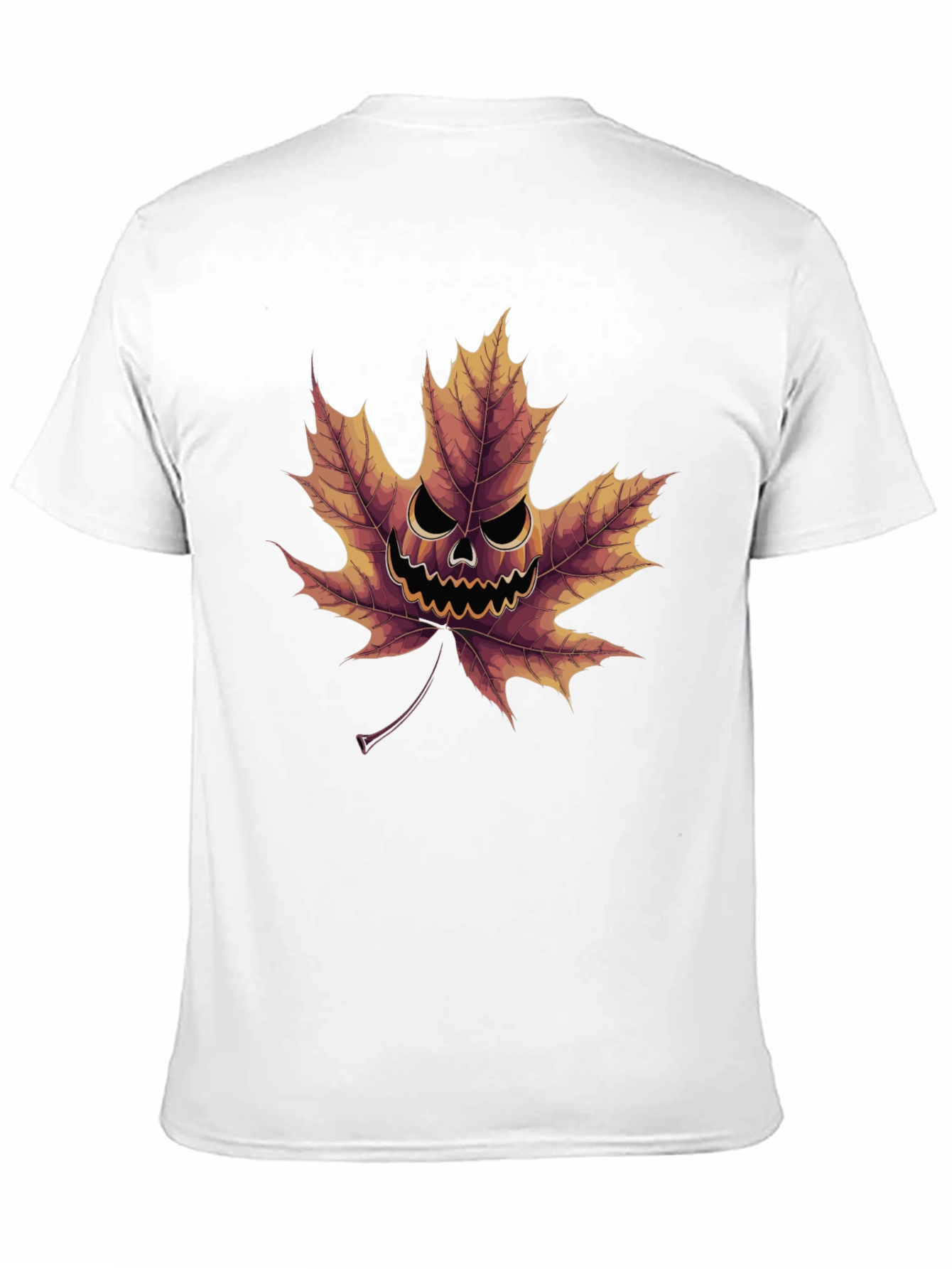 Spooky Maple Leaf Graphic Tee - Halloween Ready