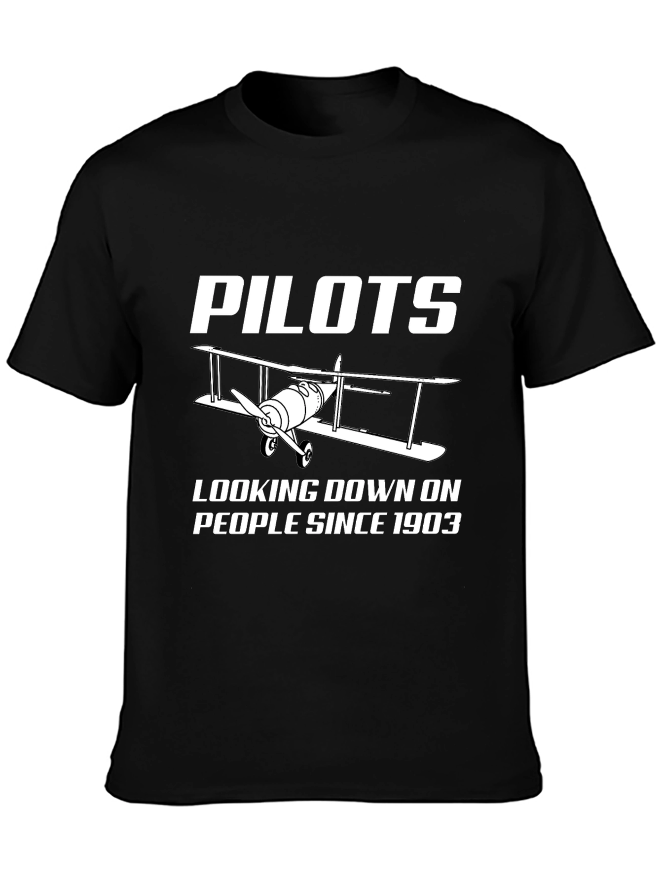 Pilots Looking Down Since 1903 Black T-Shirt
