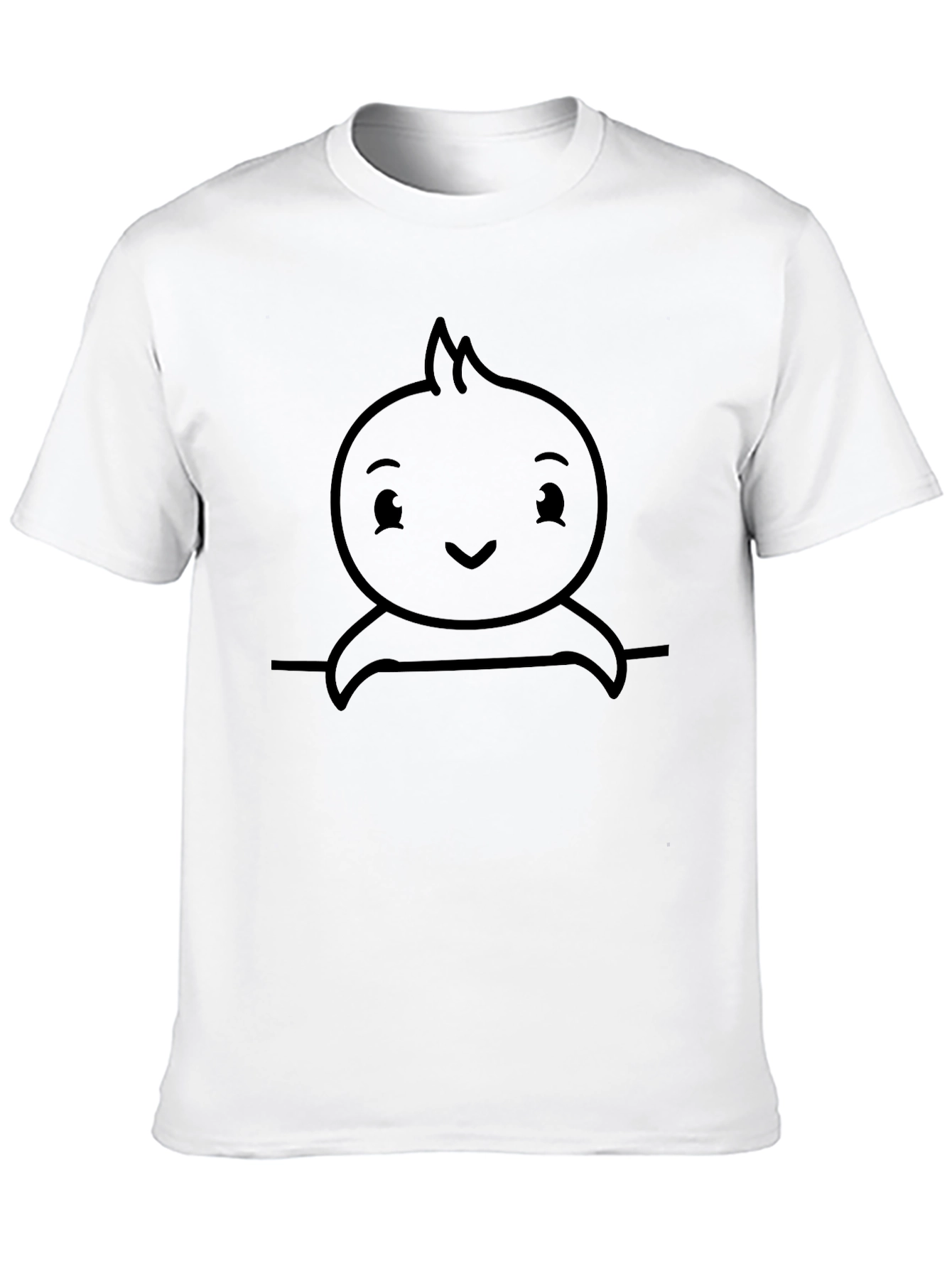 Cute Cartoon Character Black T-Shirt
