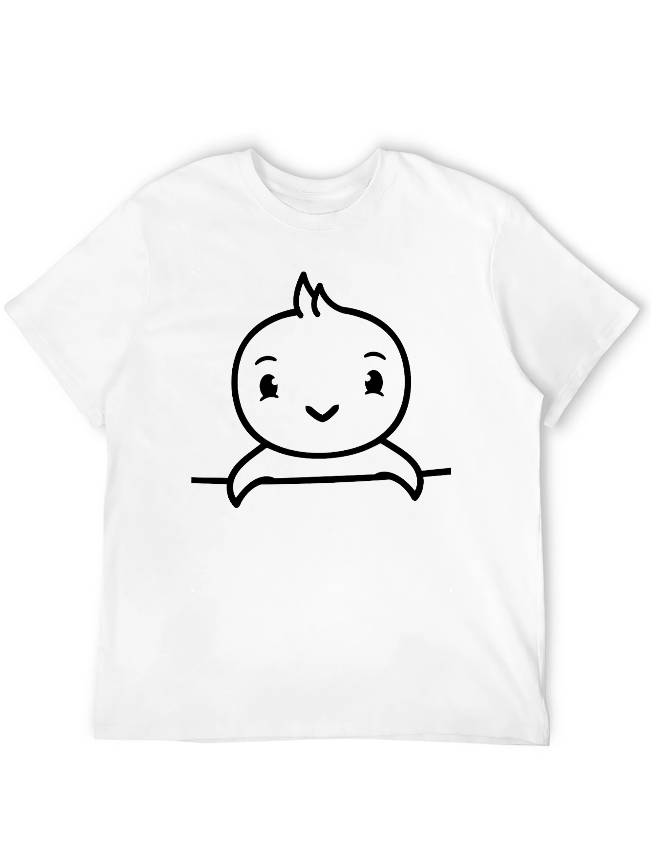 Cute Cartoon Character Black T-Shirt