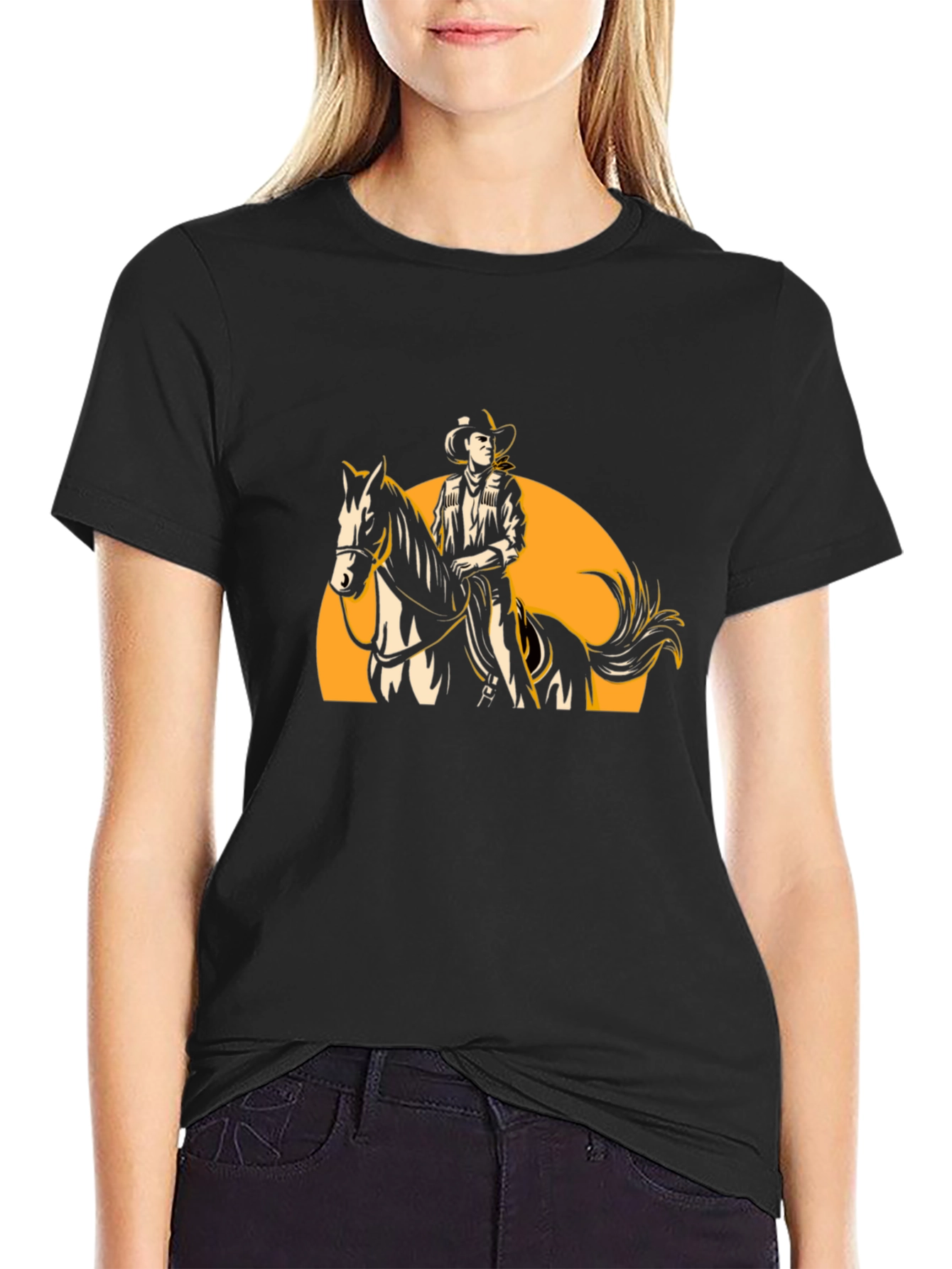 Cowboy Rider Graphic Tee - Western Style