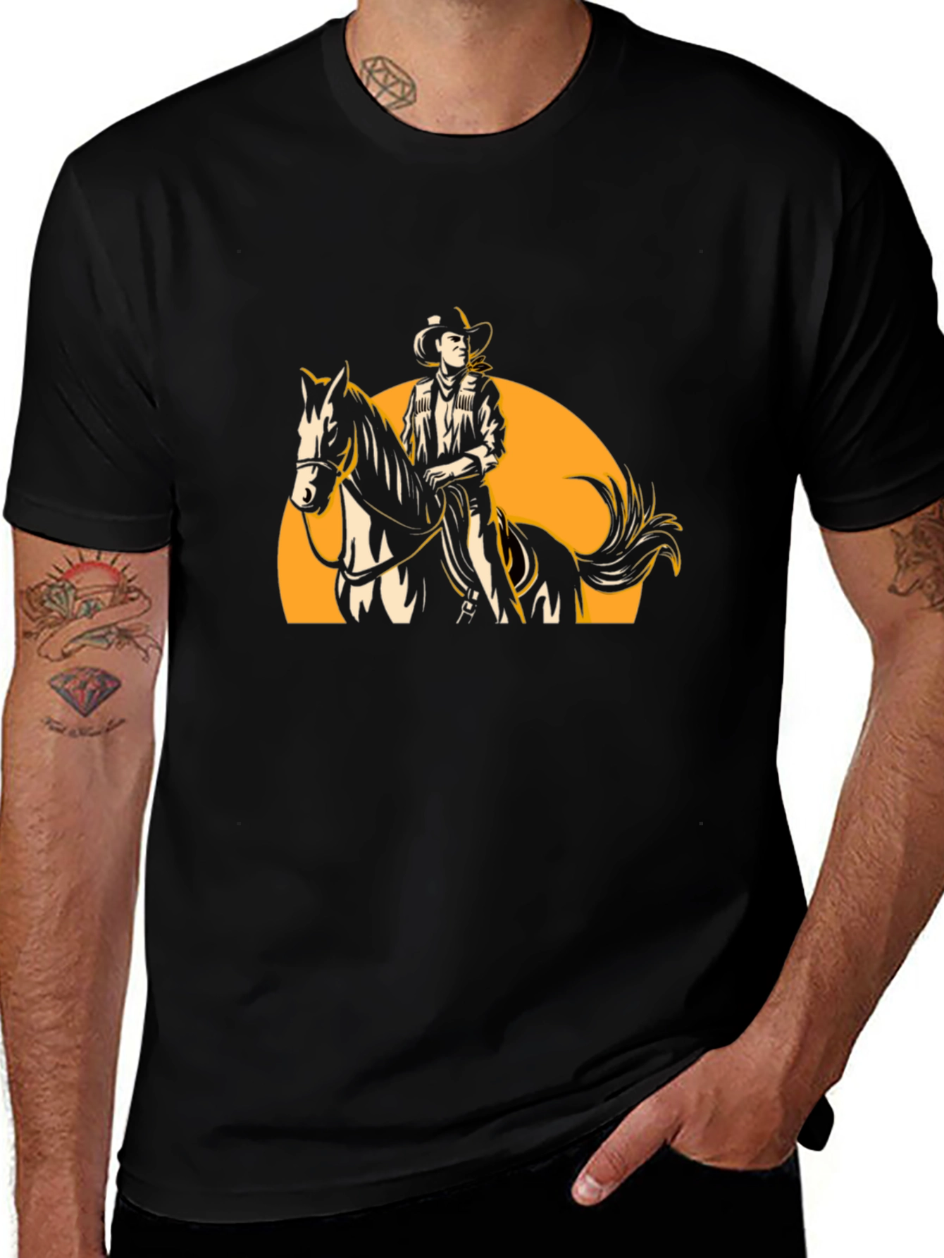 Cowboy Rider Graphic Tee - Western Style