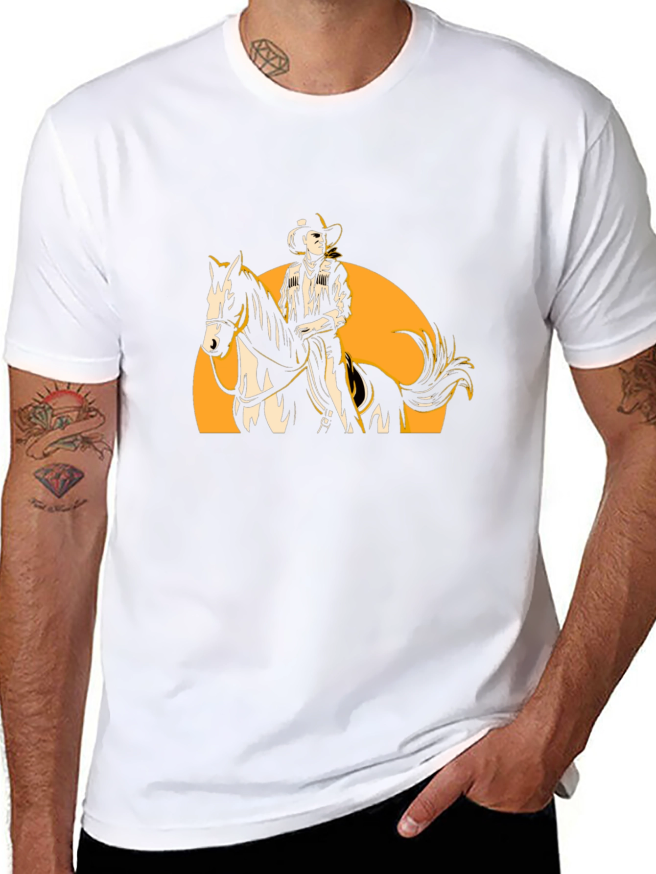 Cowboy Rider Graphic Tee - Western Style