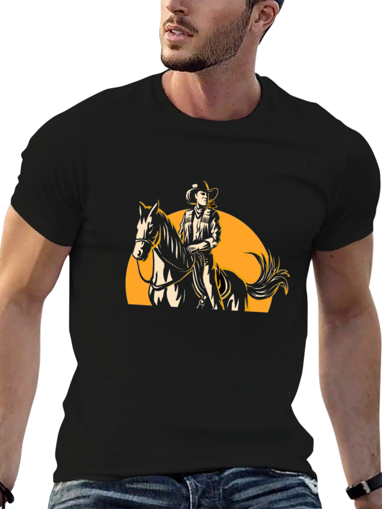 Cowboy Rider Graphic Tee - Western Style