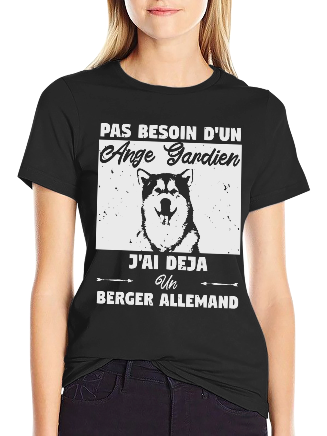 Funny Dog Lover T-Shirt: No Guardian Angel German Shepherd