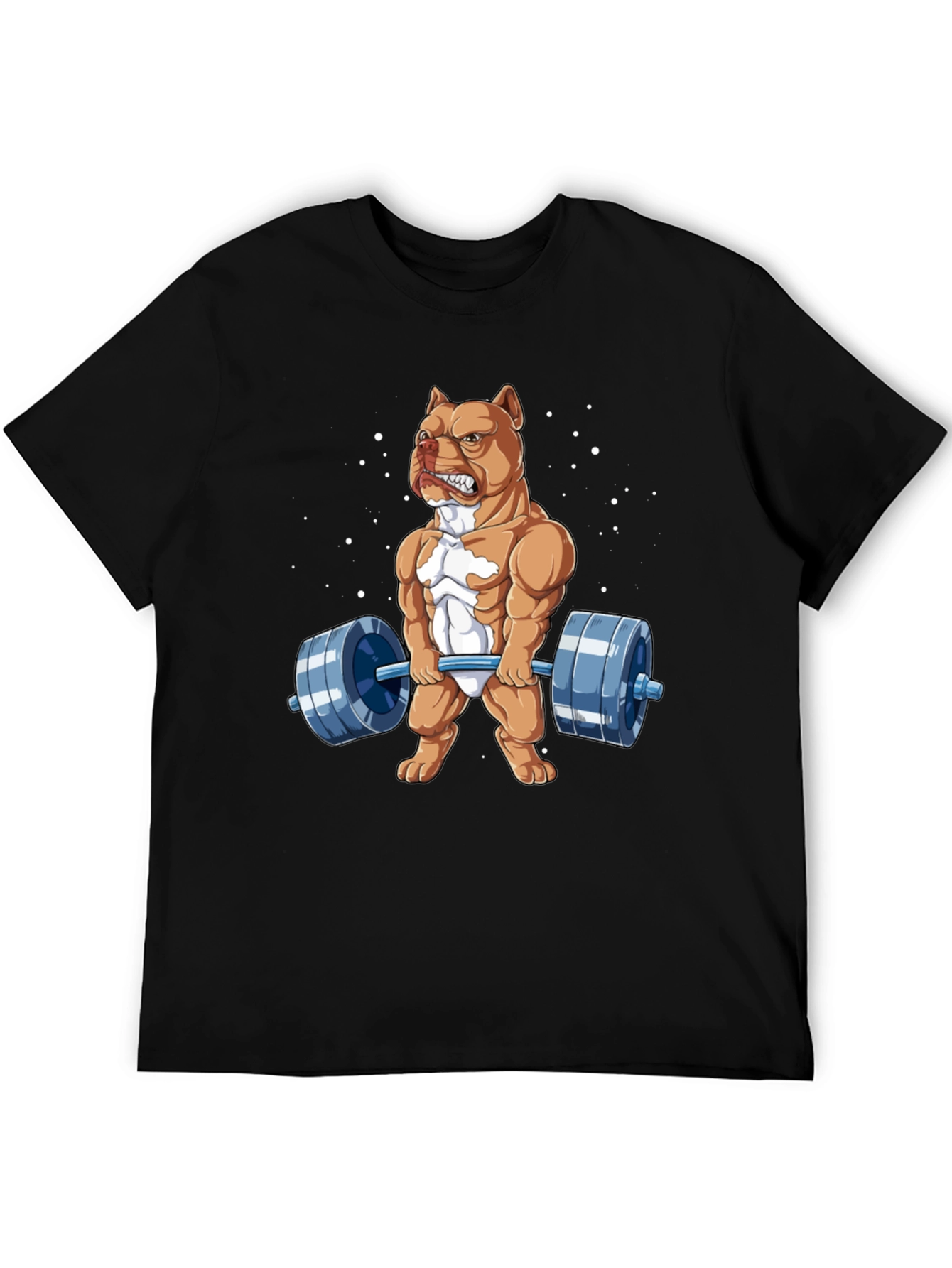 Weightlifting Pitbull Graphic Tee - Bodybuilding Dog Shirt