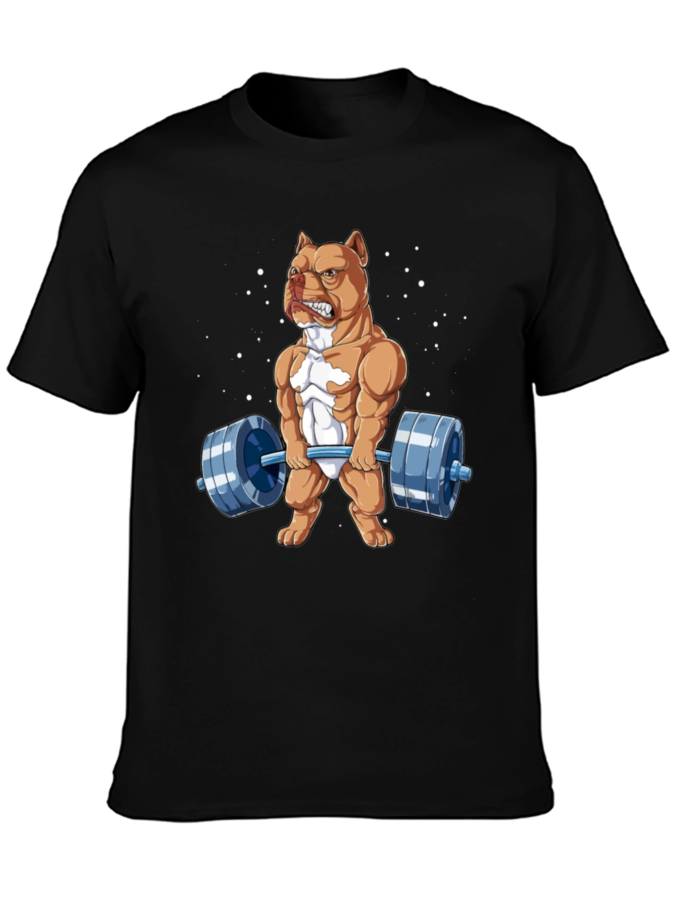Weightlifting Pitbull Graphic Tee - Bodybuilding Dog Shirt