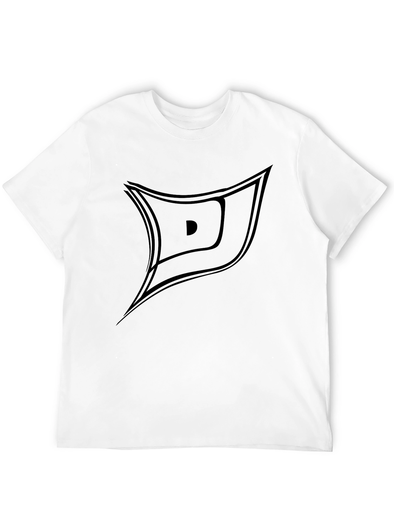 Modern Black Tee with Abstract D Design
