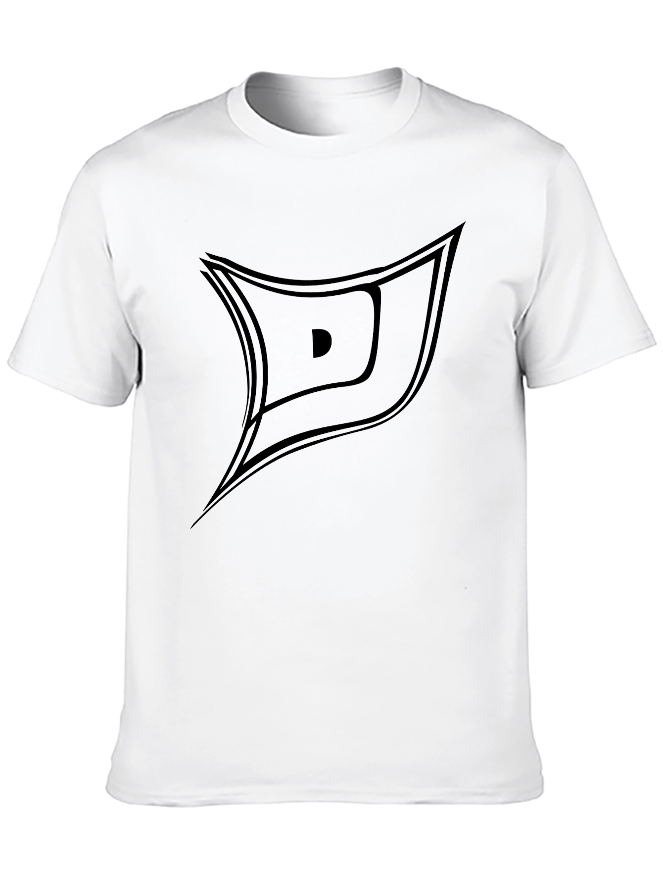 Modern Black Tee with Abstract D Design