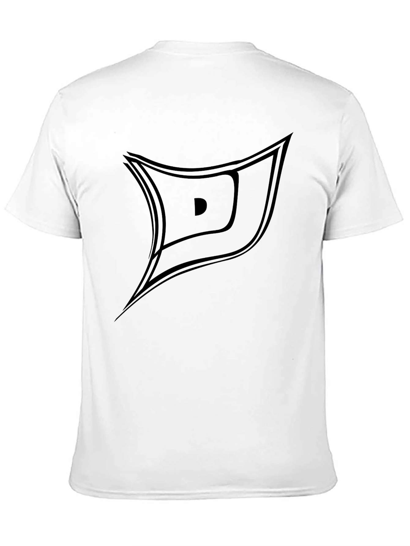 Modern Black Tee with Abstract D Design