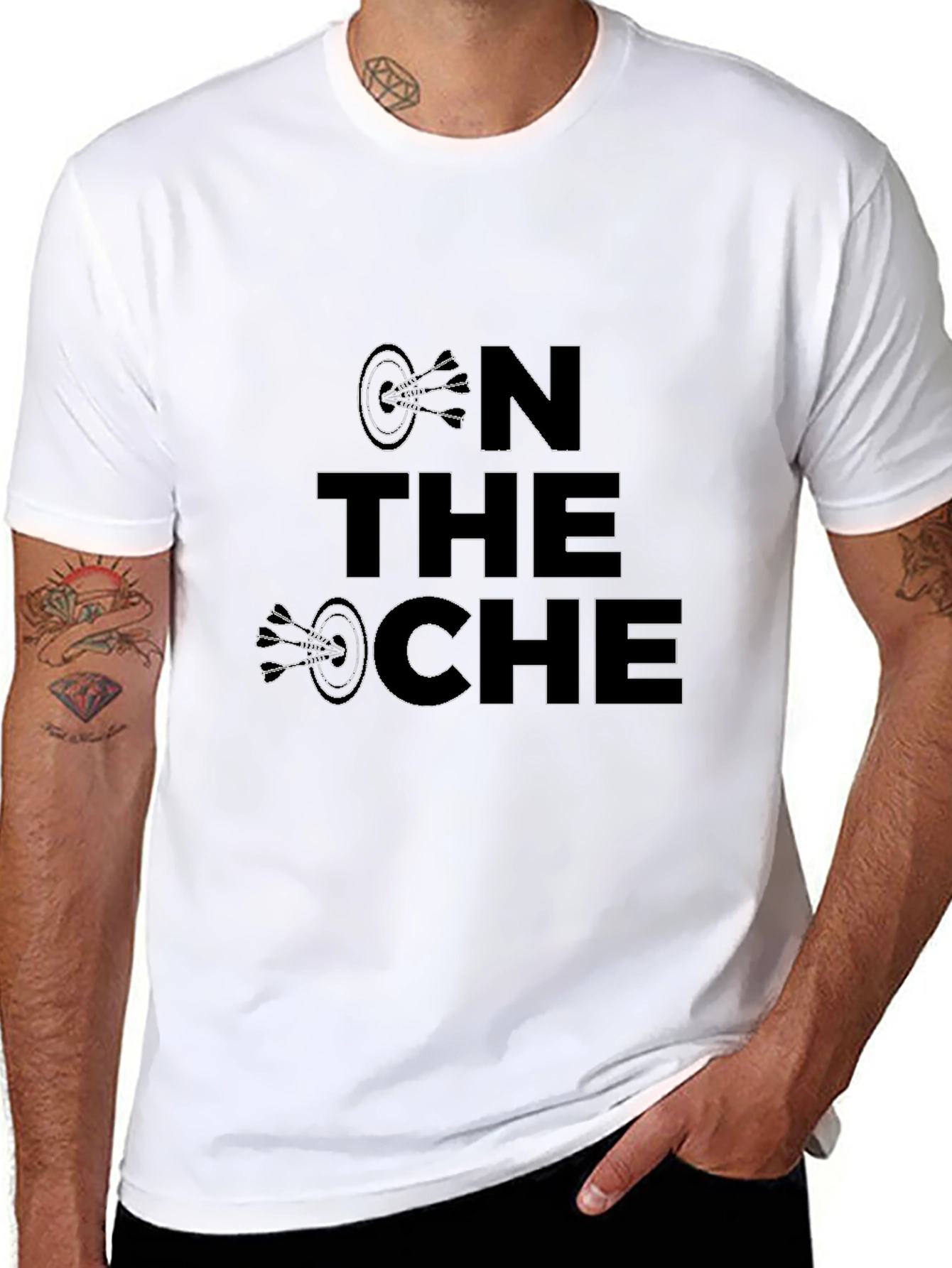 On The Oche Black Graphic Tee Dart Player T-Shirt