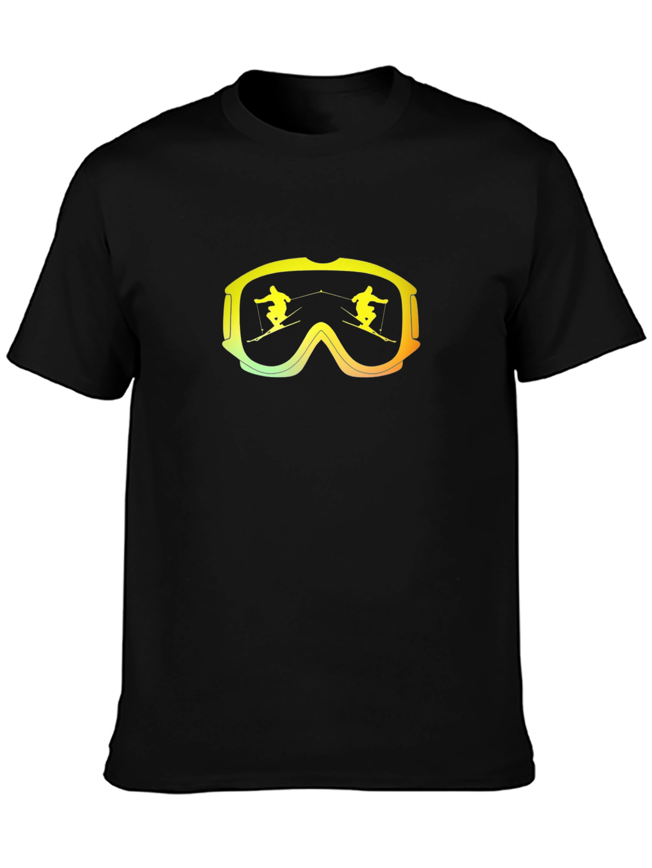 Ski Goggles Graphic Tee - Black Cotton Blend