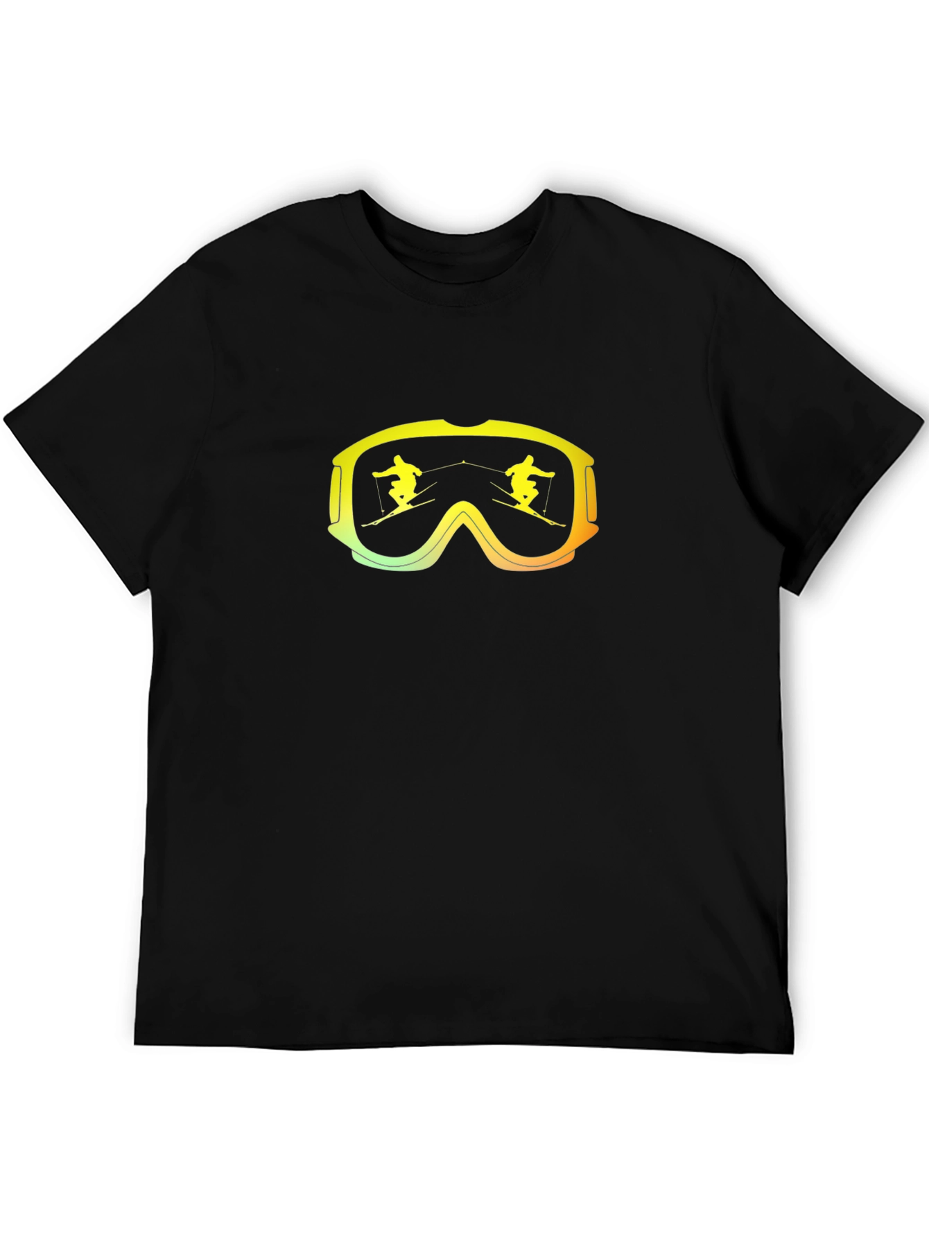 Ski Goggles Graphic Tee - Black Cotton Blend