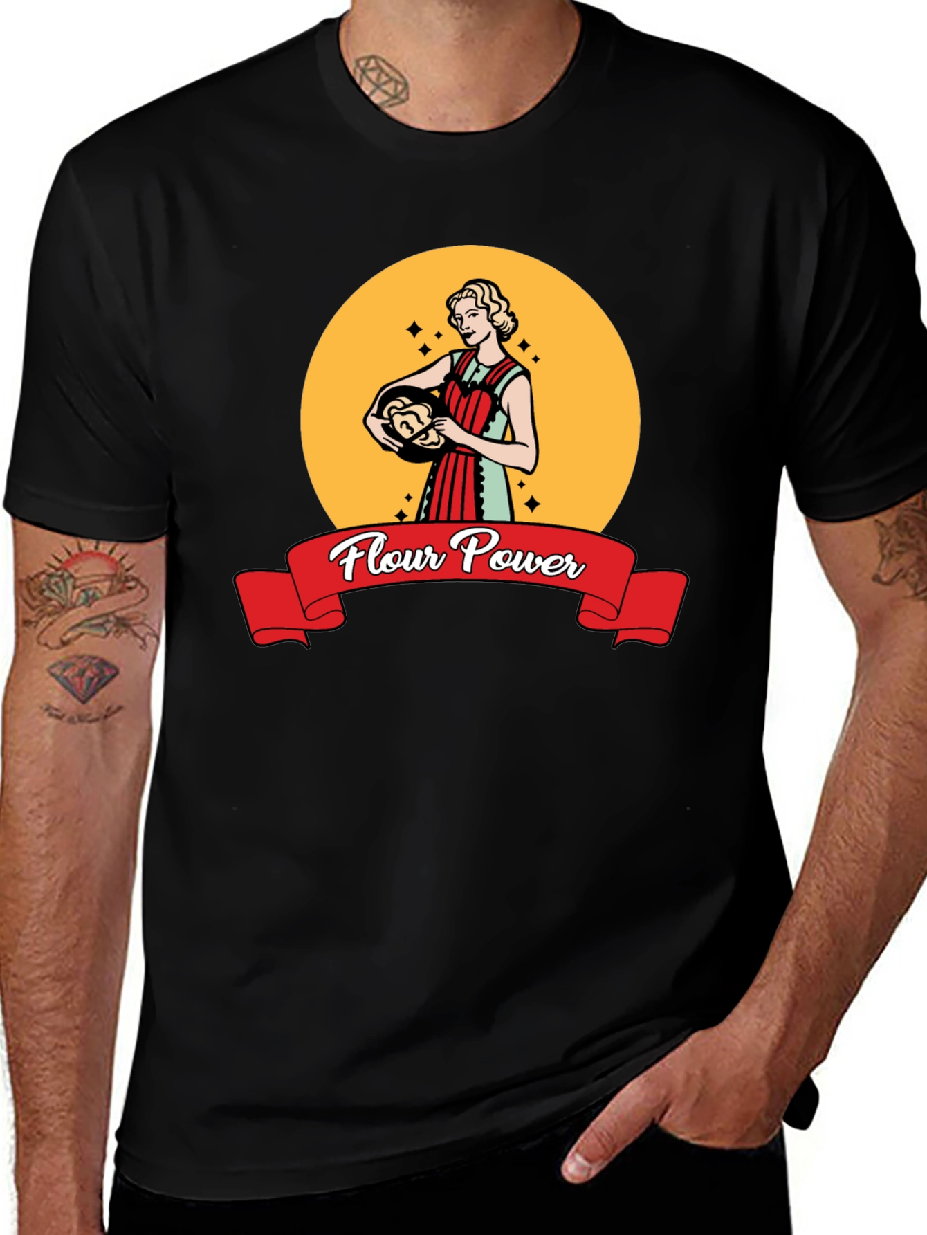 Flour Power Retro Baker T-Shirt