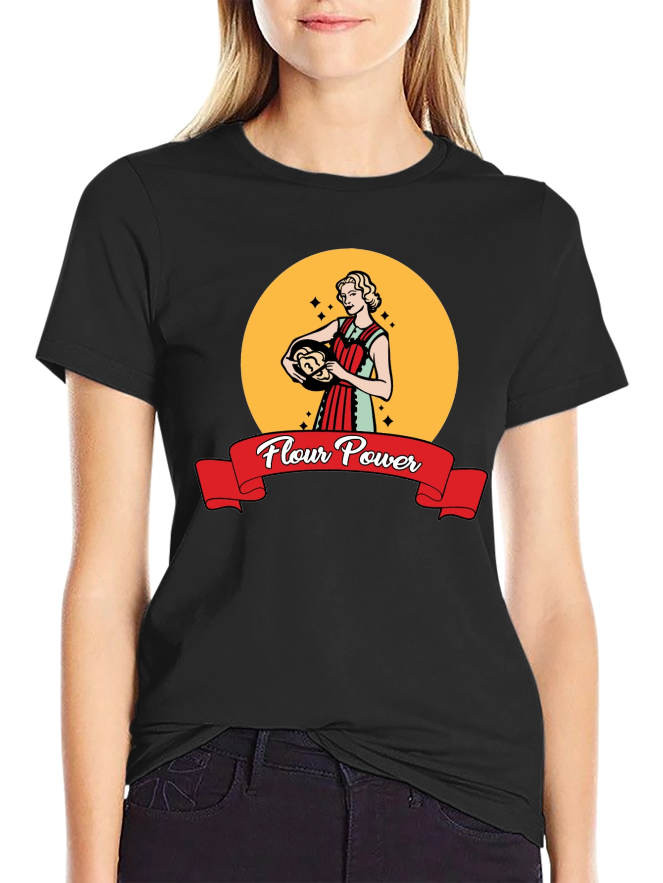 Flour Power Retro Baker T-Shirt