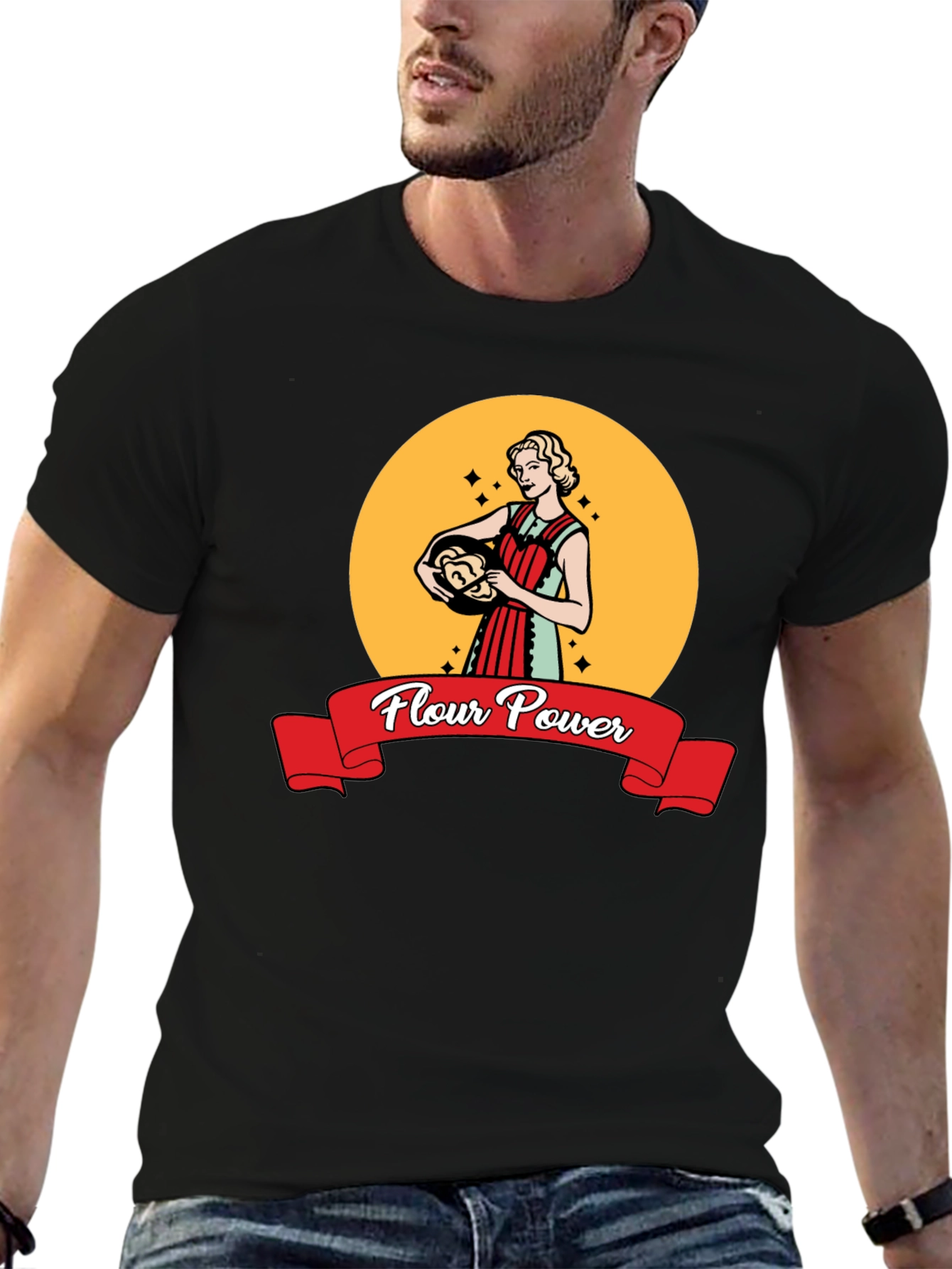 Flour Power Retro Baker T-Shirt