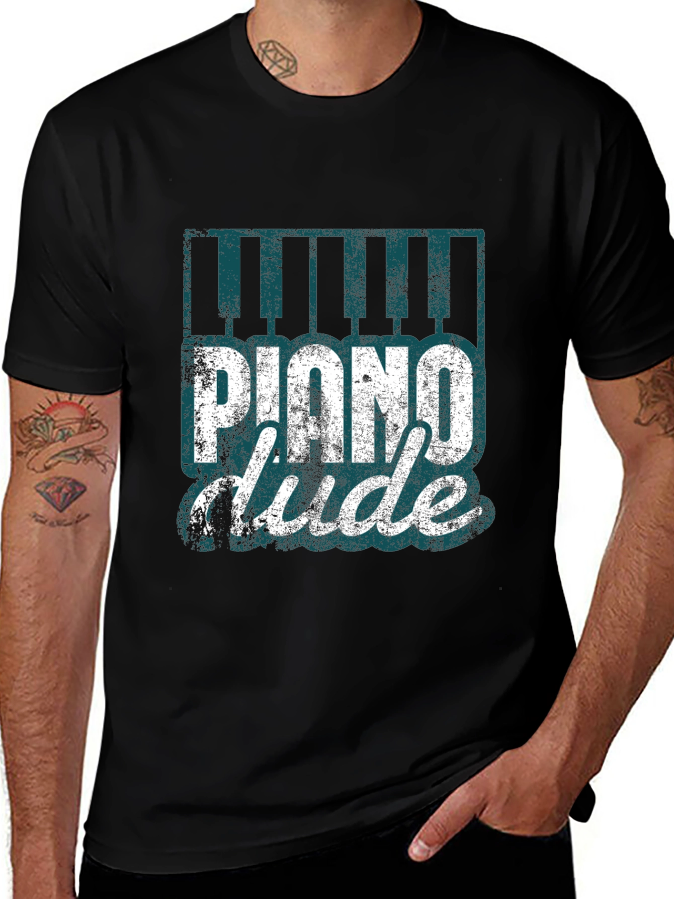 Piano Dude Graphic Tee - Music Lovers T-Shirt