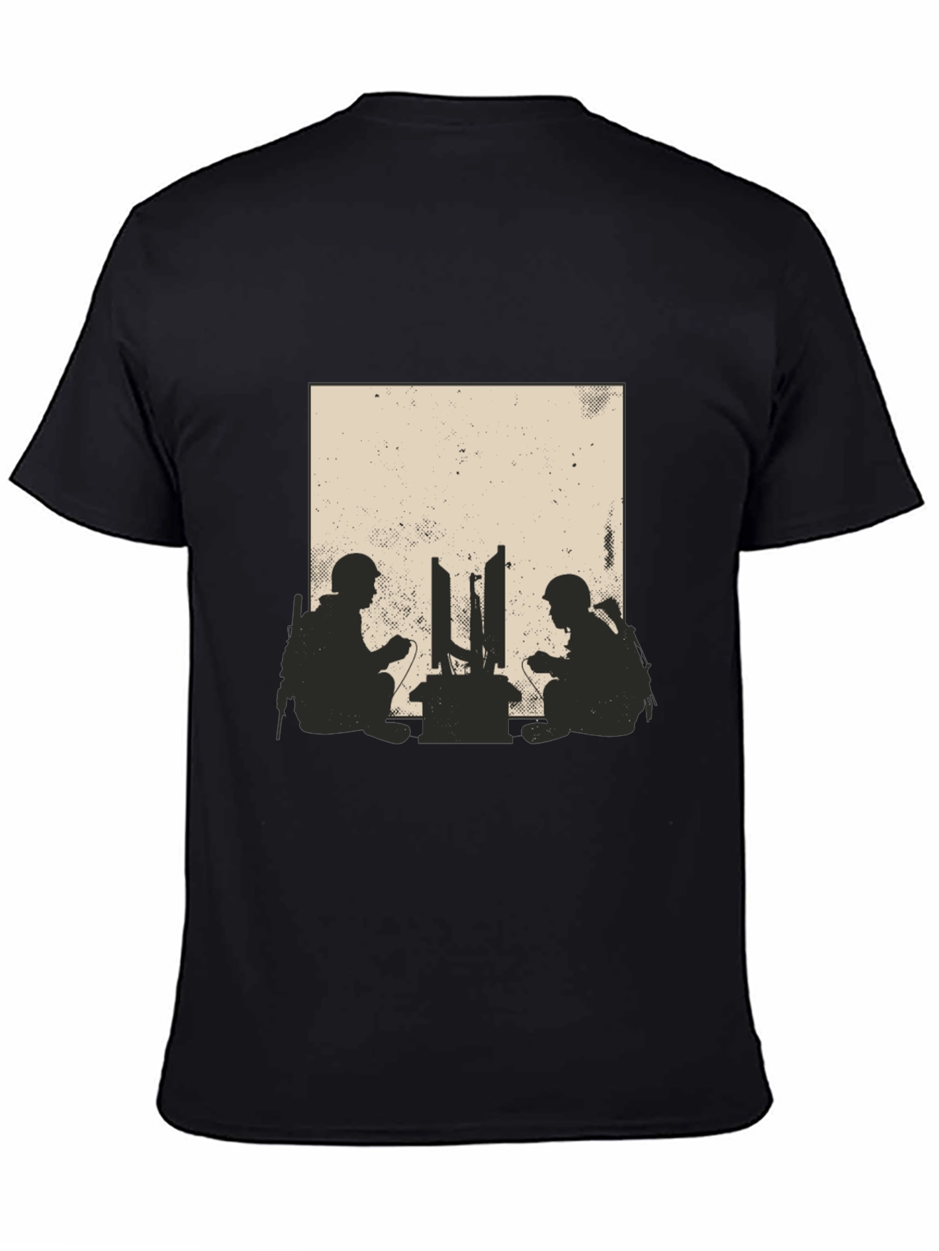 Gamer Soldiers Graphic Tee - Black Cotton T-Shirt
