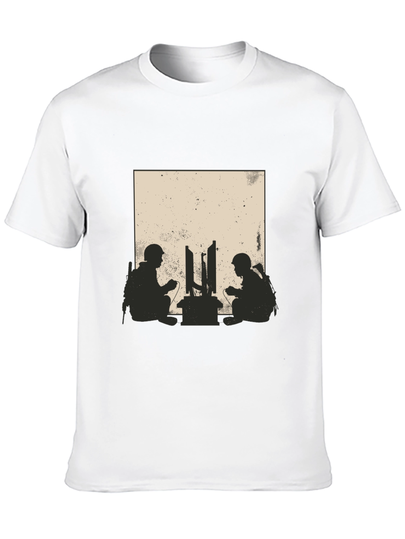 Gamer Soldiers Graphic Tee - Black Cotton T-Shirt