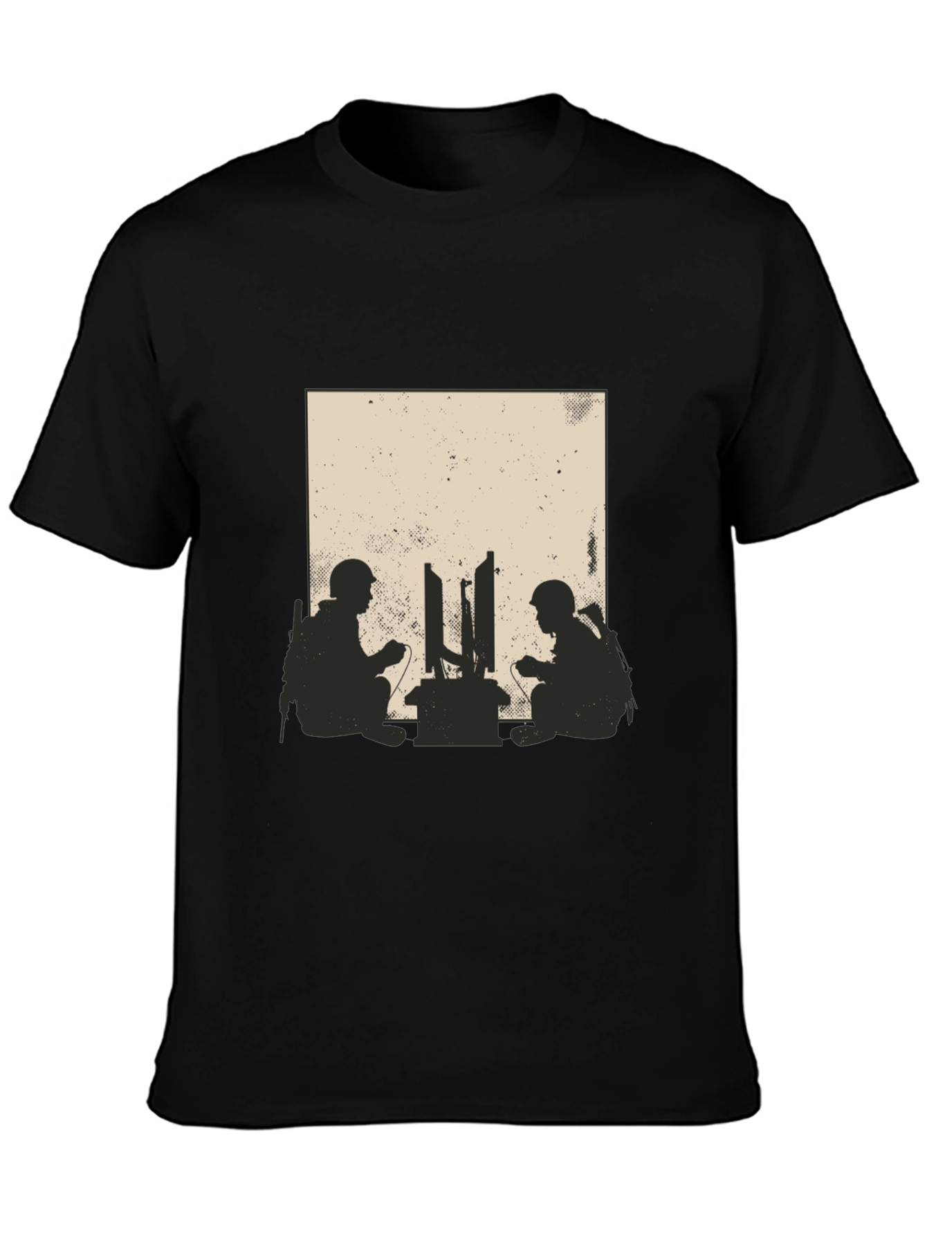 Gamer Soldiers Graphic Tee - Black Cotton T-Shirt