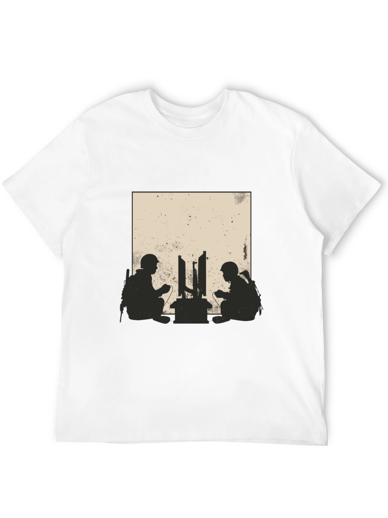 Gamer Soldiers Graphic Tee - Black Cotton T-Shirt